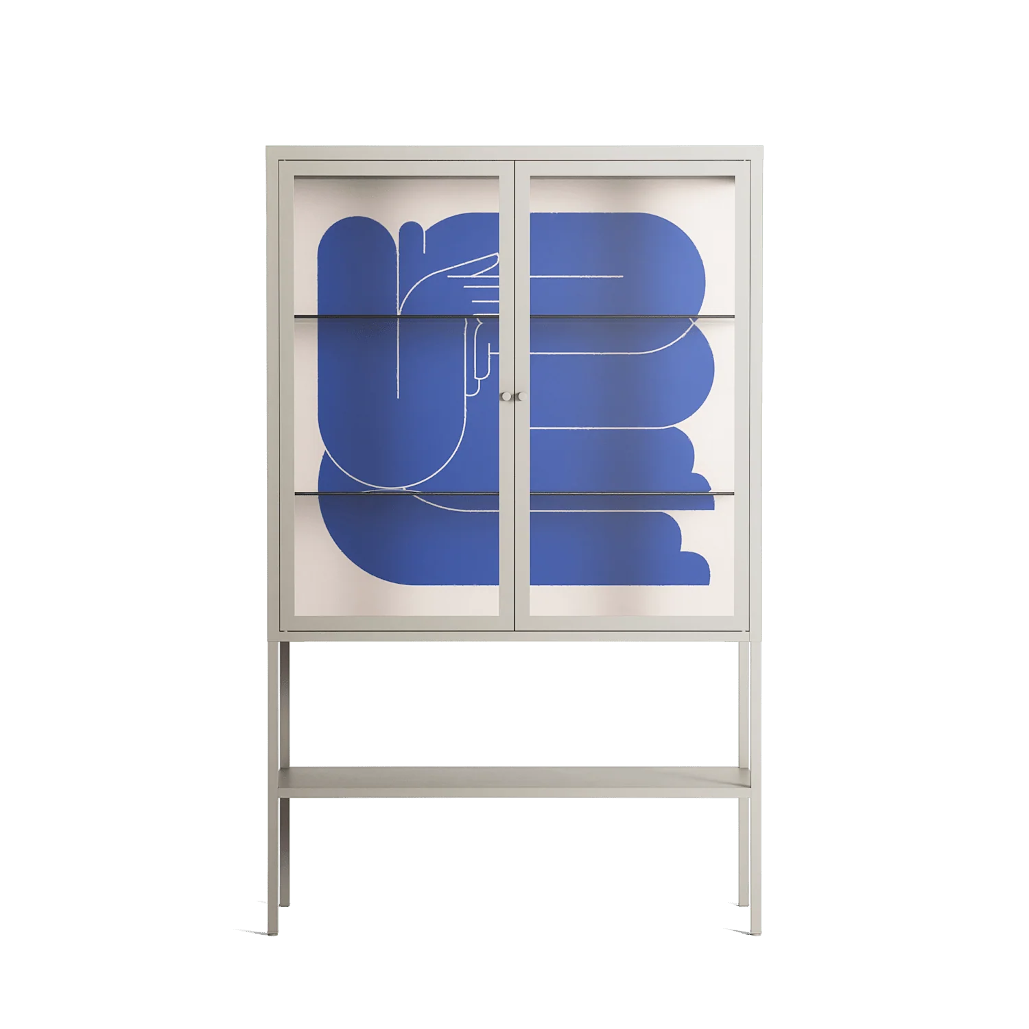 Wait 2 - Loft Cabinet - Andrea Devia-Nuño - Pebble - Clear glass
