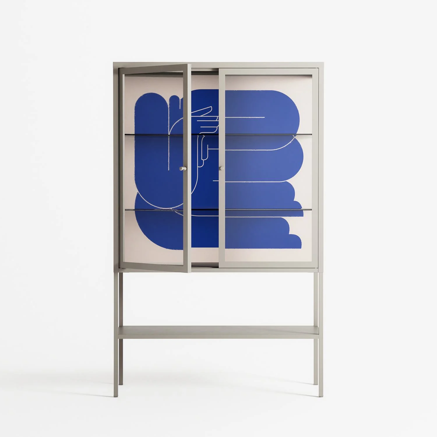 Wait 2 - Loft Cabinet - Andrea Devia-Nuño - Pebble - Clear glass - Image 2