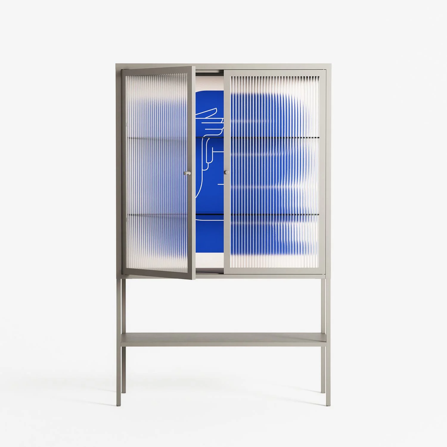 Wait 2 - Loft Cabinet - Andrea Devia-Nuño - Pebble - Reeded glass - Image 2