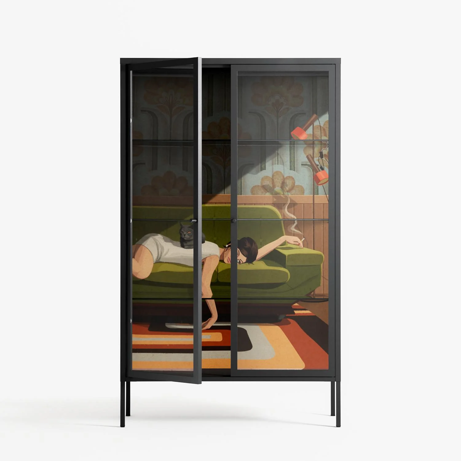 Waiting Game - Cabinet - Kristin Eriksson - Antracite - Clear glass - Image 2