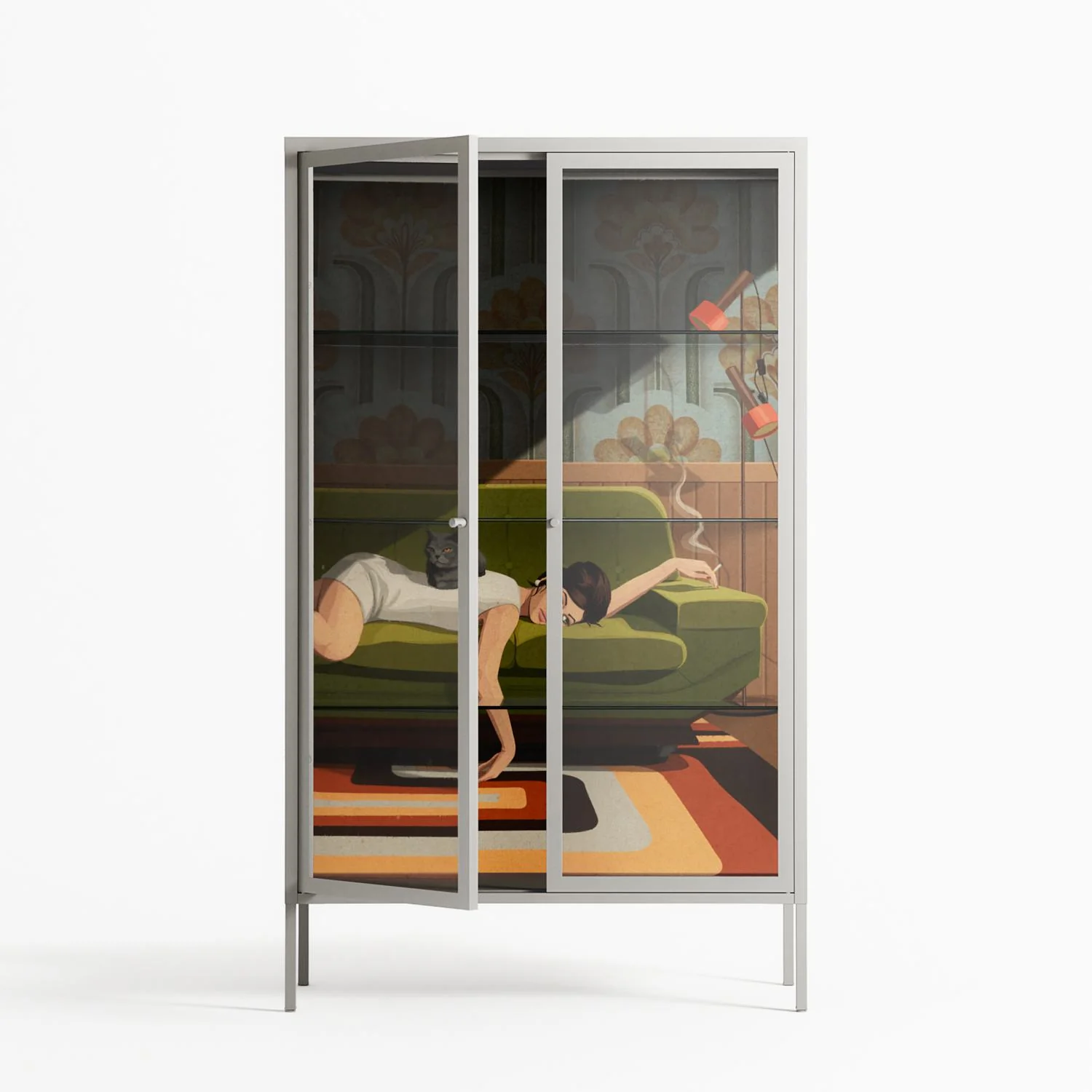 Waiting Game - Cabinet - Kristin Eriksson - Chalk - Clear glass - Image 2