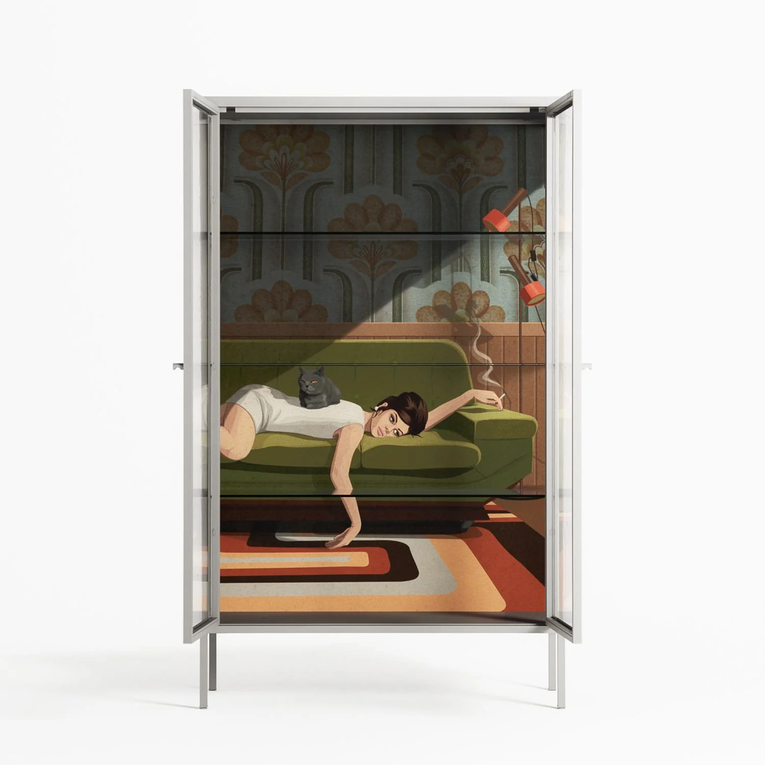 Waiting Game - Cabinet - Kristin Eriksson - Chalk - Clear glass - Image 3