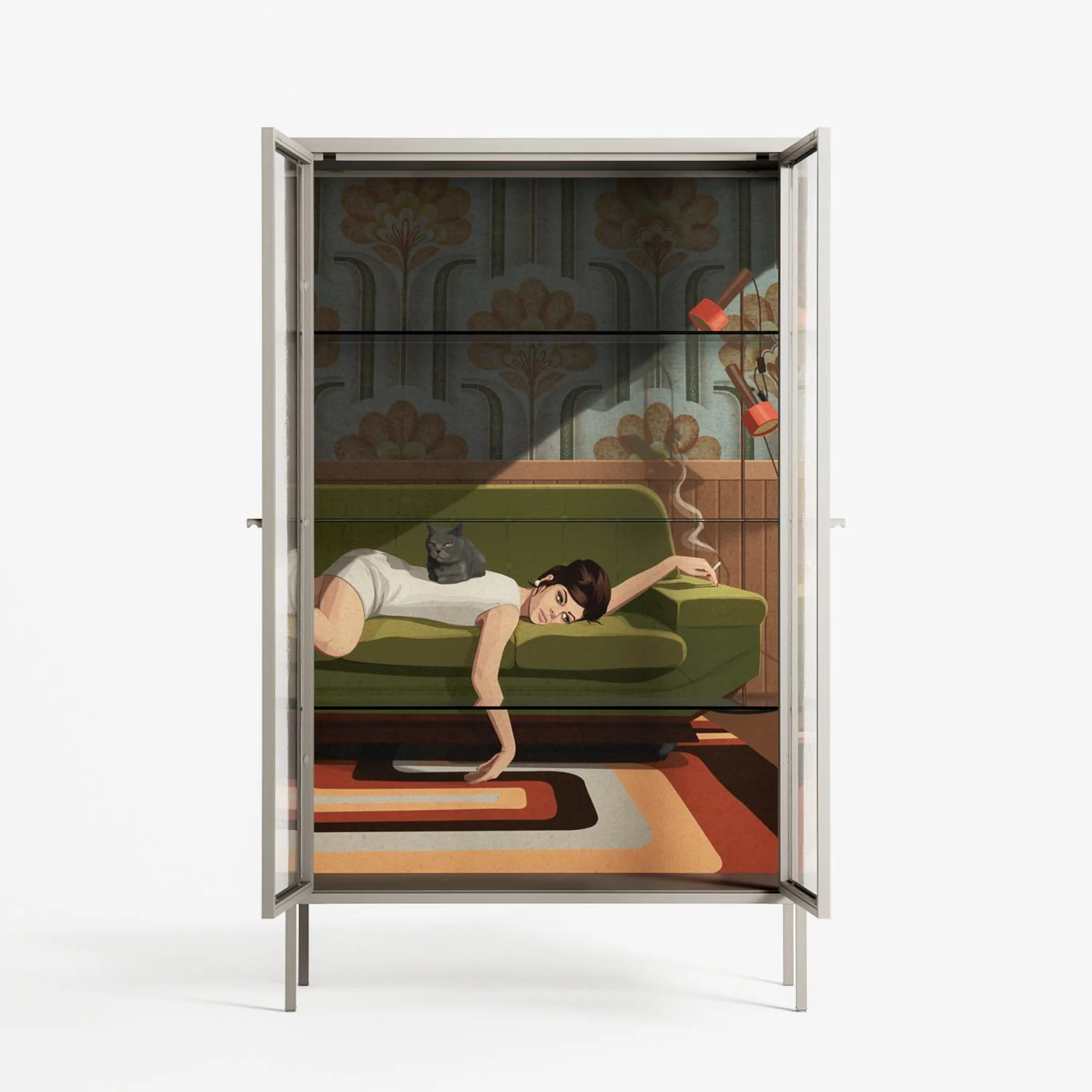 Waiting Game - Cabinet - Kristin Eriksson - Pebble - Clear glass - Image 3