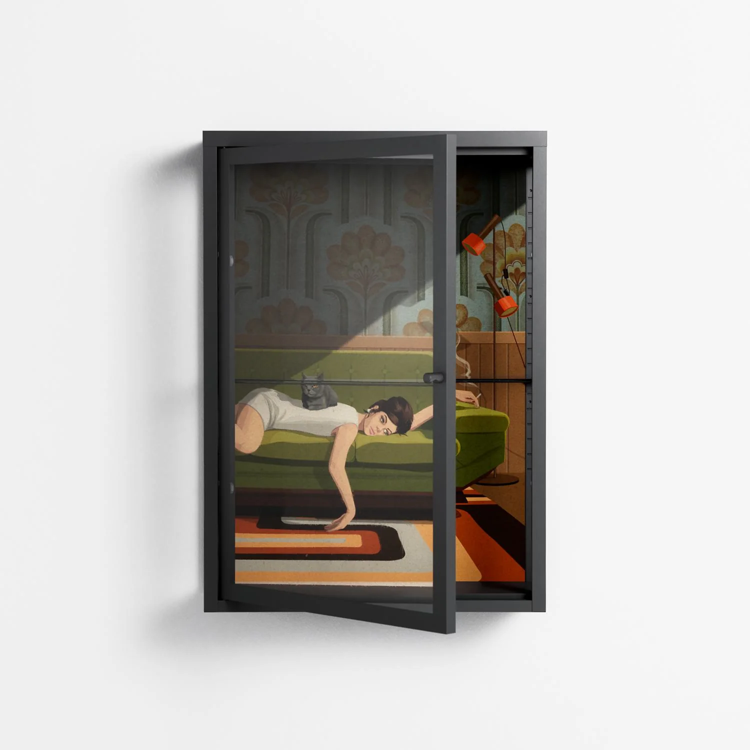 Waiting Game - Wall Cabinet - Kristin Eriksson - Antracite - Clear glass - Image 2