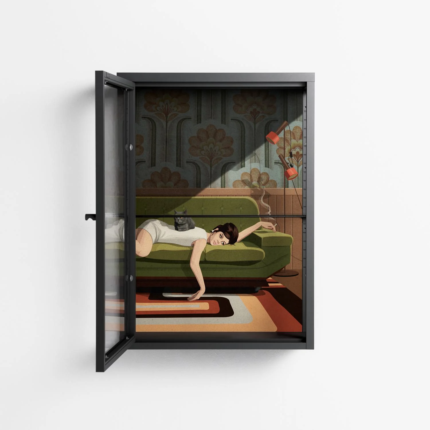 Waiting Game - Wall Cabinet - Kristin Eriksson - Antracite - Clear glass - Image 3