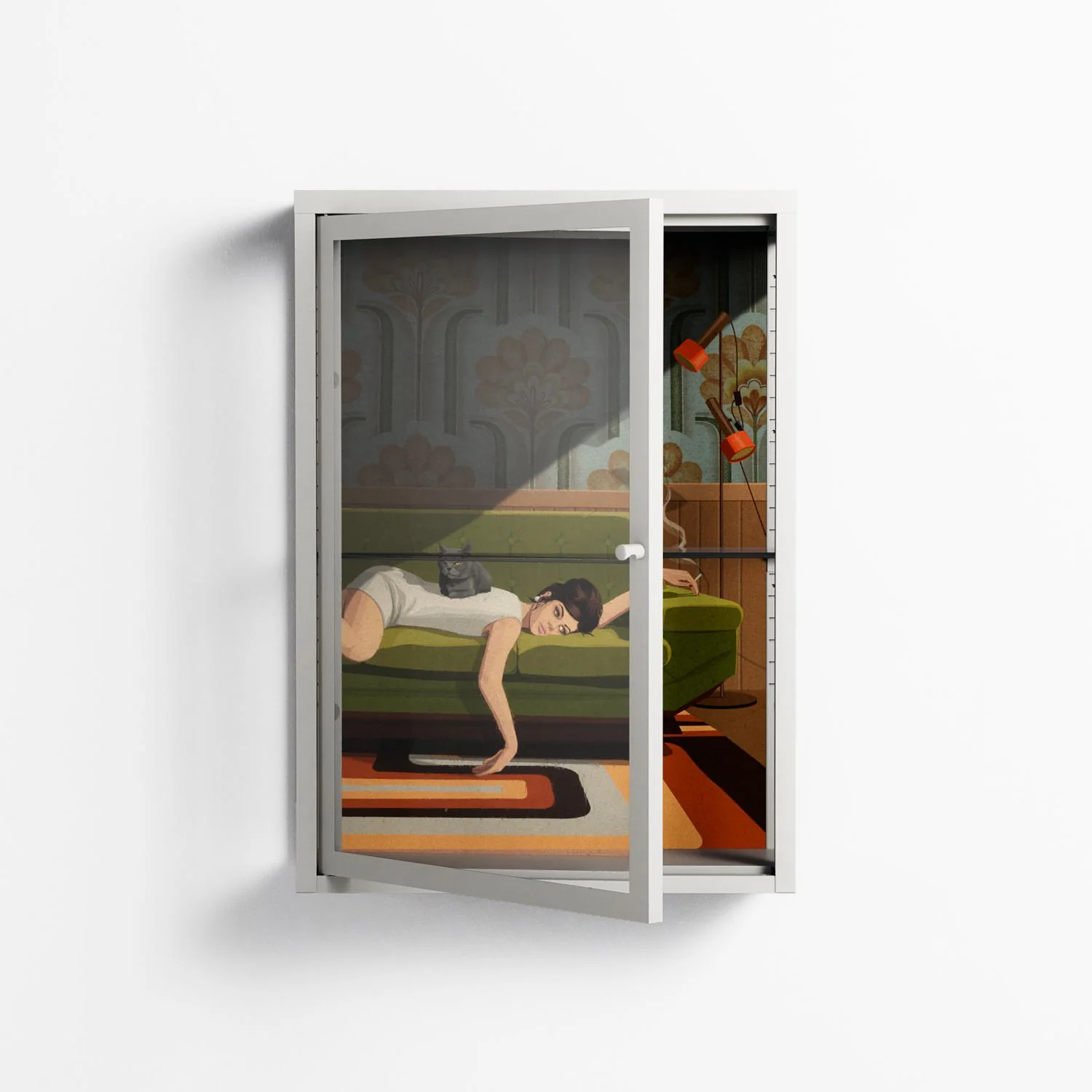 Waiting Game - Wall Cabinet - Kristin Eriksson - Chalk - Clear glass - Image 2
