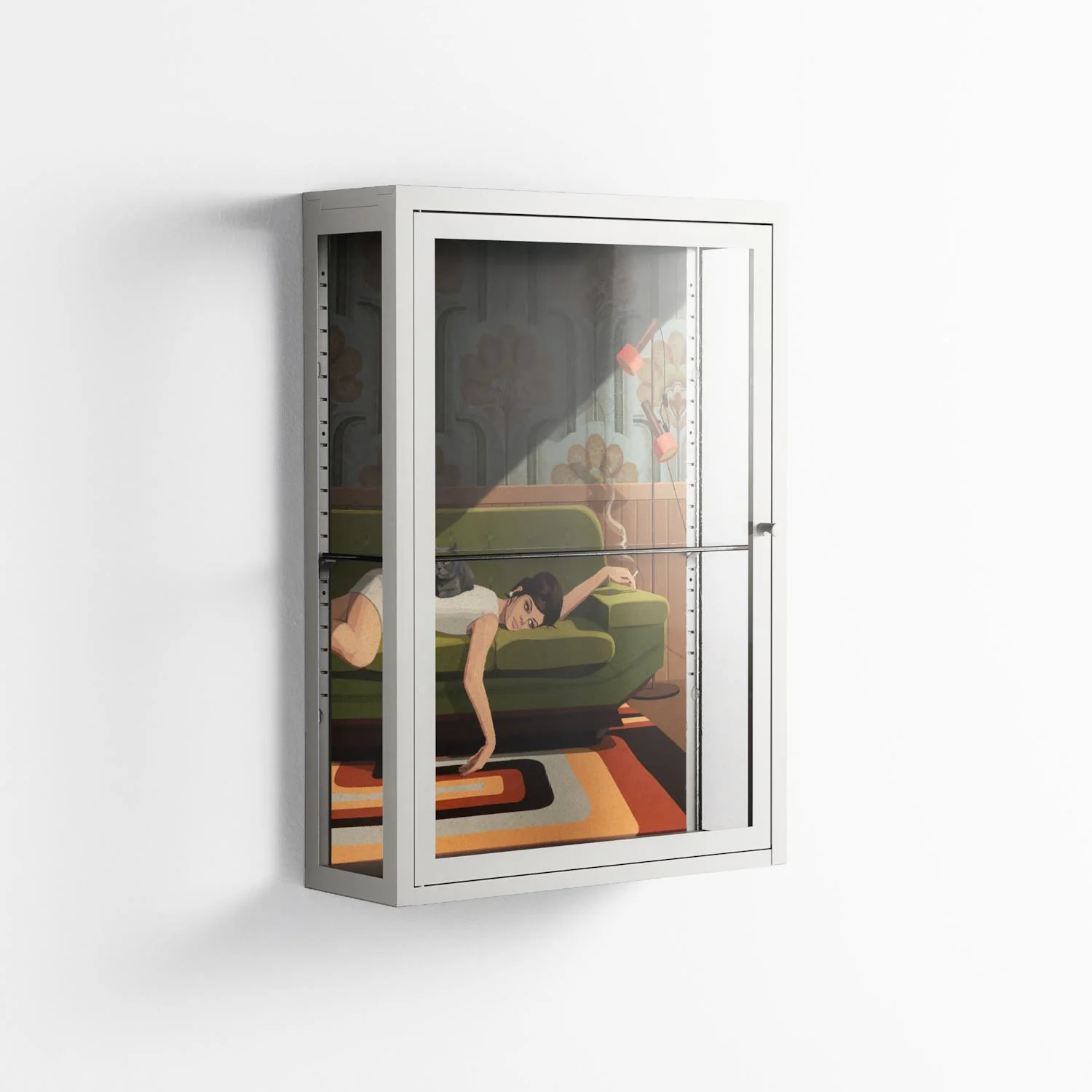 Waiting Game - Wall Cabinet - Kristin Eriksson - Chalk - Clear glass - Image 4