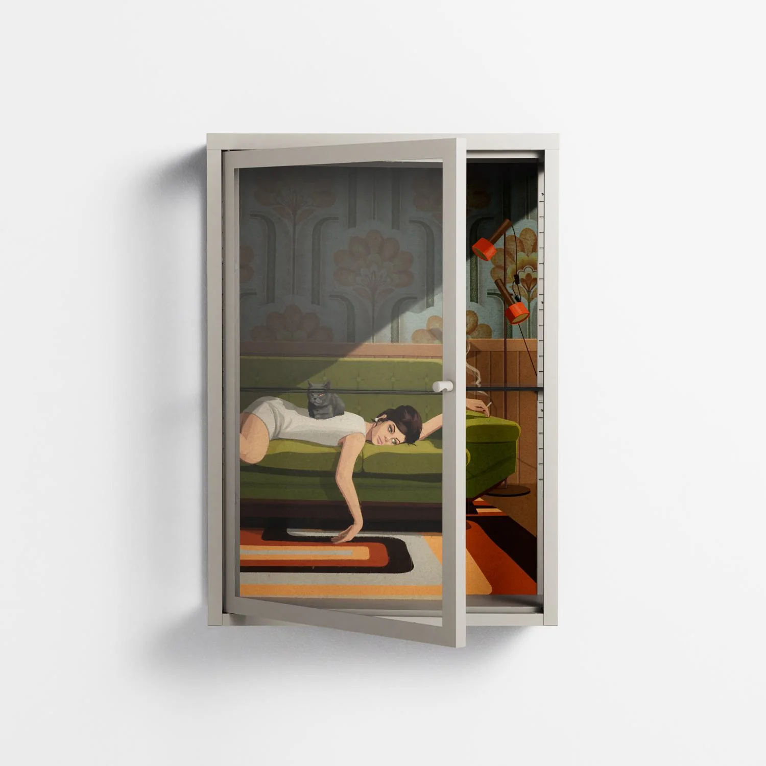 Waiting Game - Wall Cabinet - Kristin Eriksson - Pebble - Clear glass - Image 2