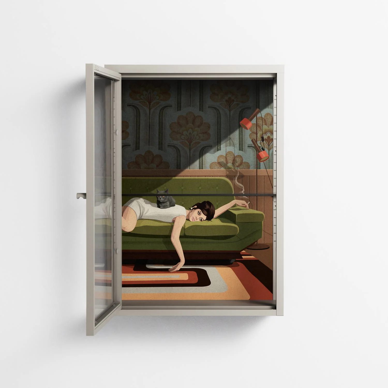 Waiting Game - Wall Cabinet - Kristin Eriksson - Pebble - Clear glass - Image 3
