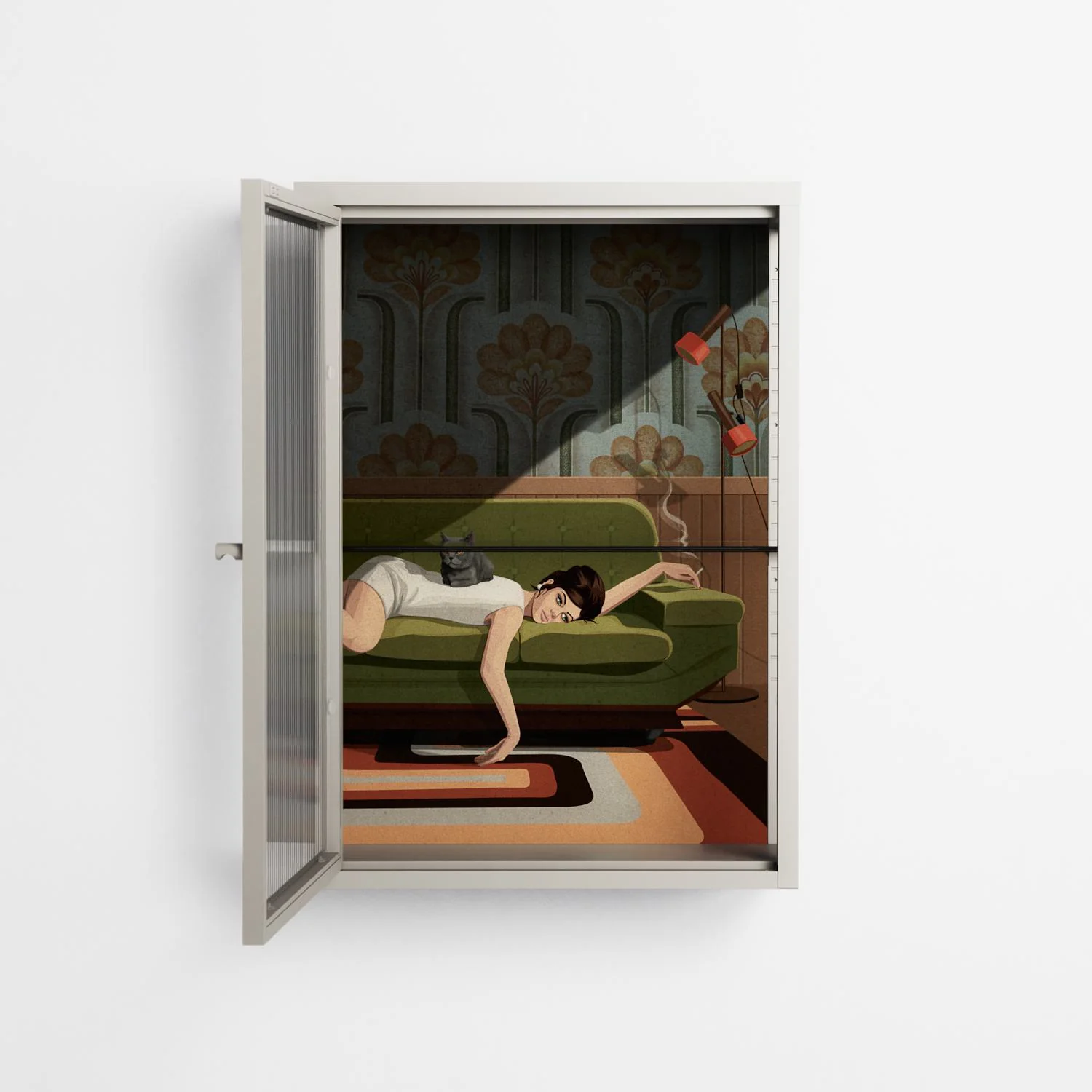 Waiting Game - Wall Cabinet - Kristin Eriksson - Pebble - Reeded glass - Image 3