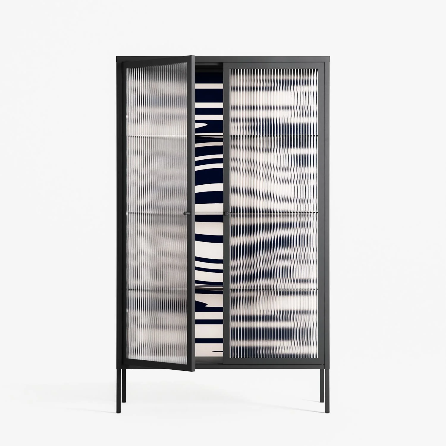 Wave Lens - Cabinet - Oluwasheyi Adebayo - Antracite - Reeded glass - Image 2