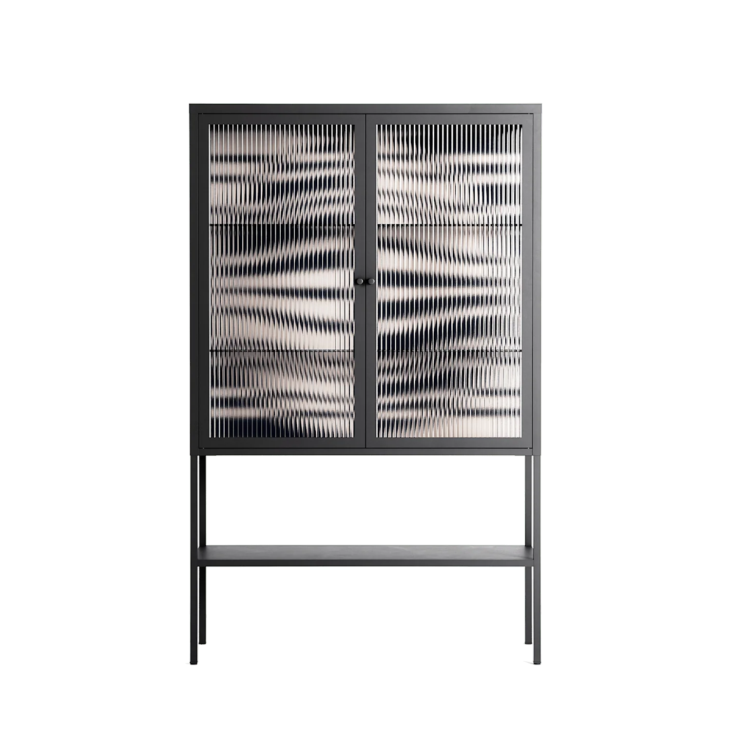 Wave Lens - Loft Cabinet - Oluwasheyi Adebayo - Antracite - Reeded glass