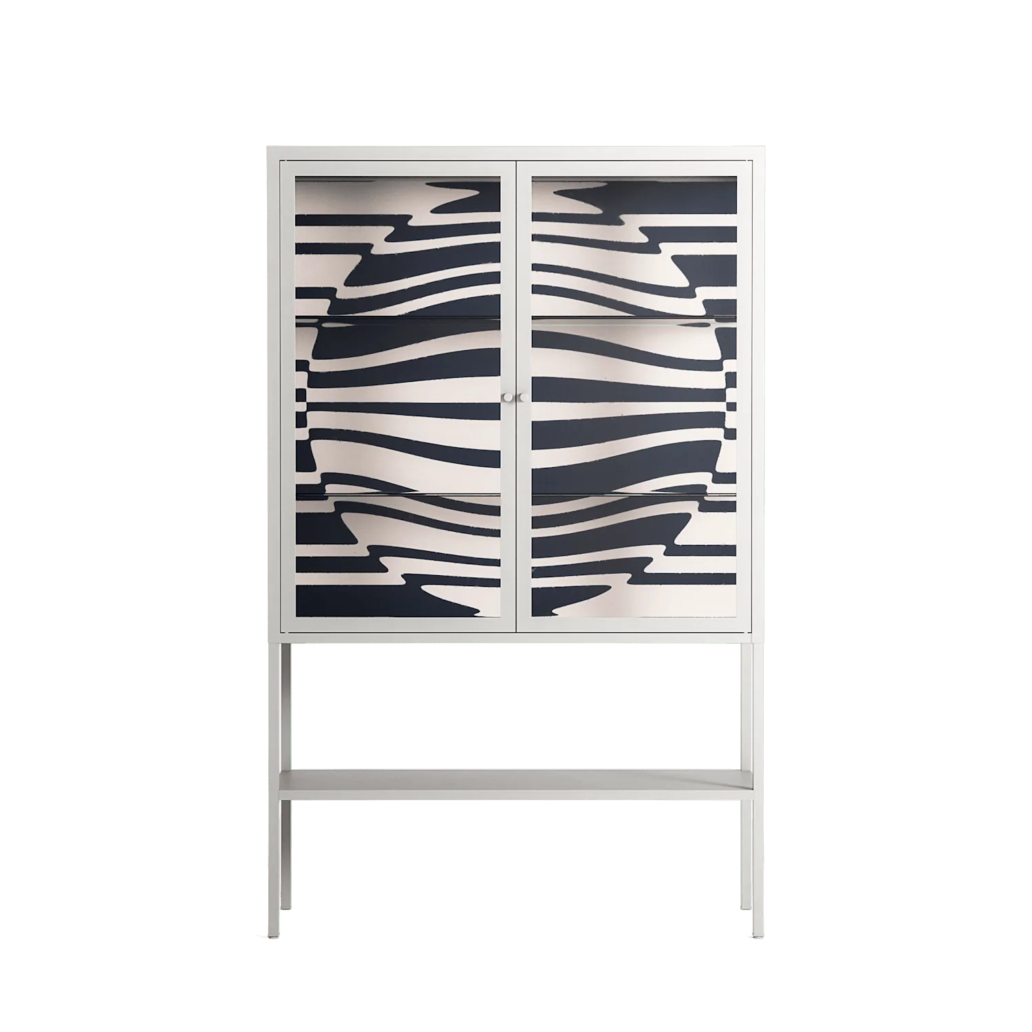 Wave Lens - Loft Cabinet - Oluwasheyi Adebayo - Chalk - Clear glass