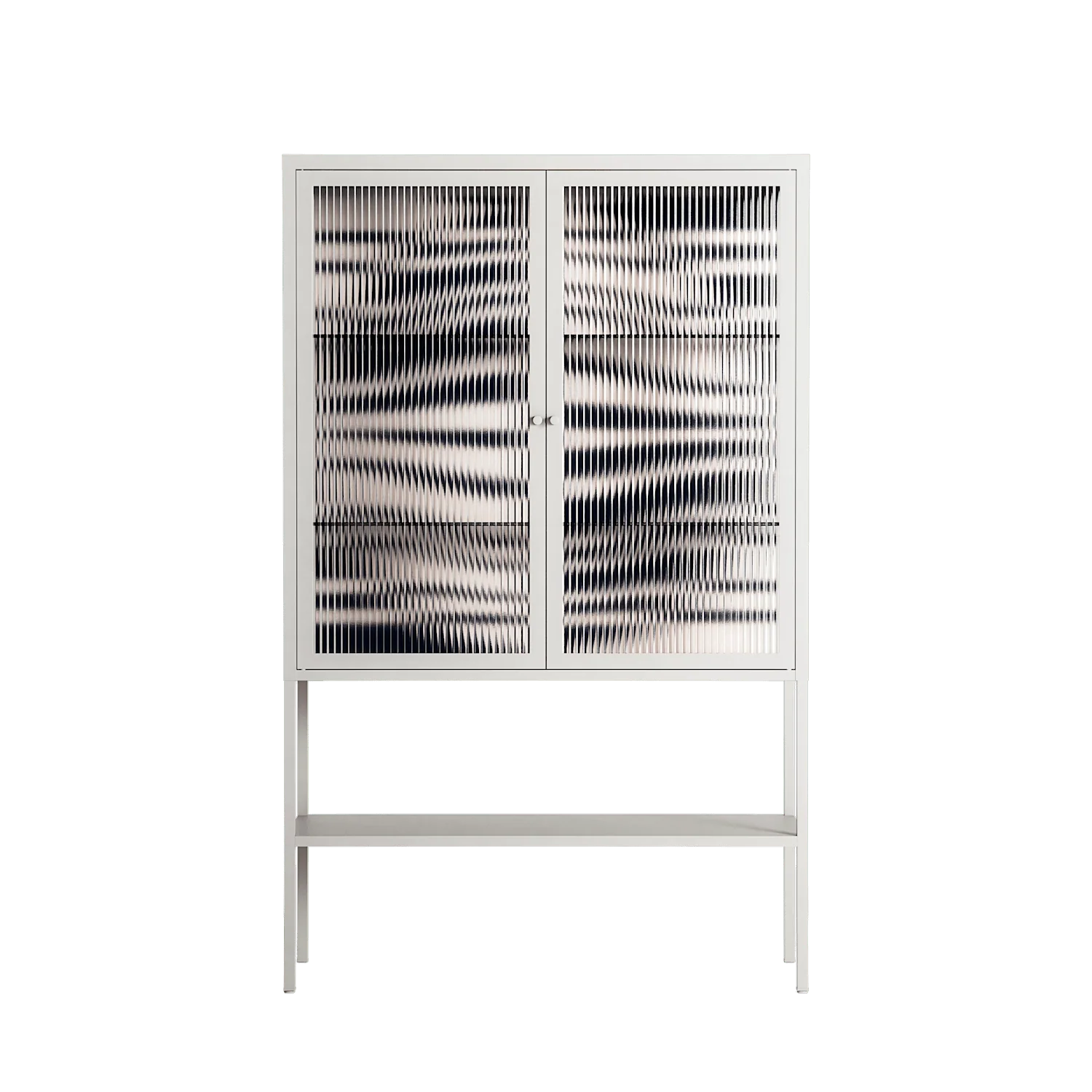 Wave Lens - Loft Cabinet - Oluwasheyi Adebayo - Chalk - Reeded glass