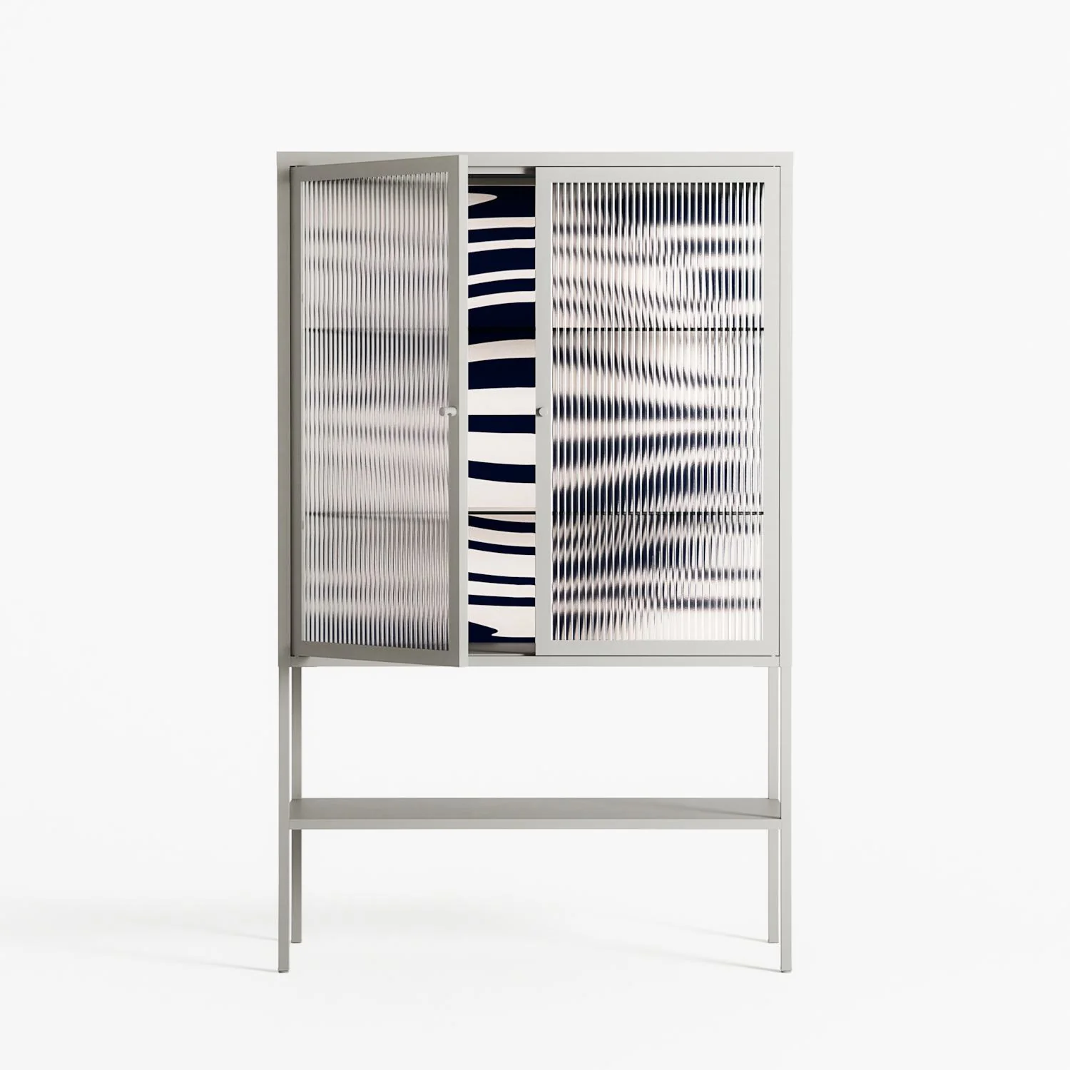 Wave Lens - Loft Cabinet - Oluwasheyi Adebayo - Chalk - Reeded glass - Image 2