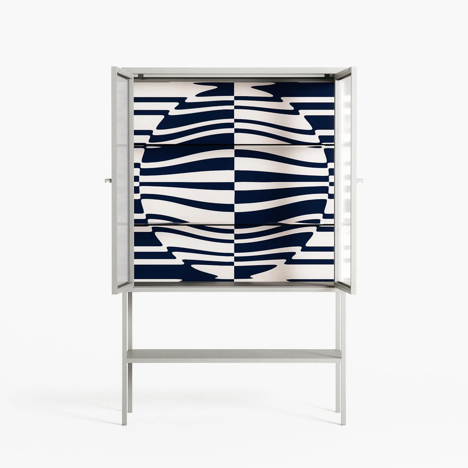 Wave Lens - Loft Cabinet - Oluwasheyi Adebayo - Chalk - Reeded glass - Image 3
