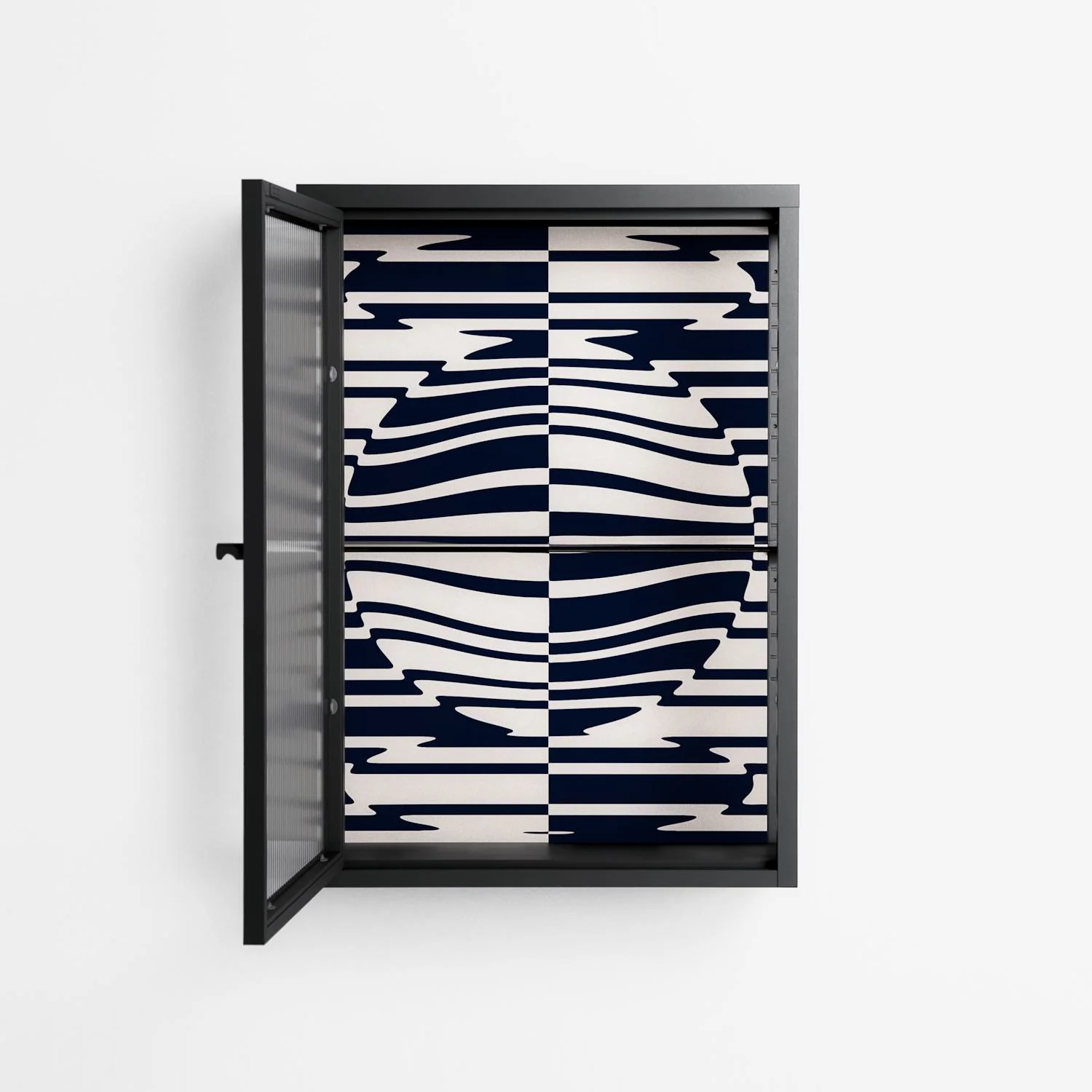 Wave Lens - Wall Cabinet - Oluwasheyi Adebayo - Antracite - Reeded glass - Image 3