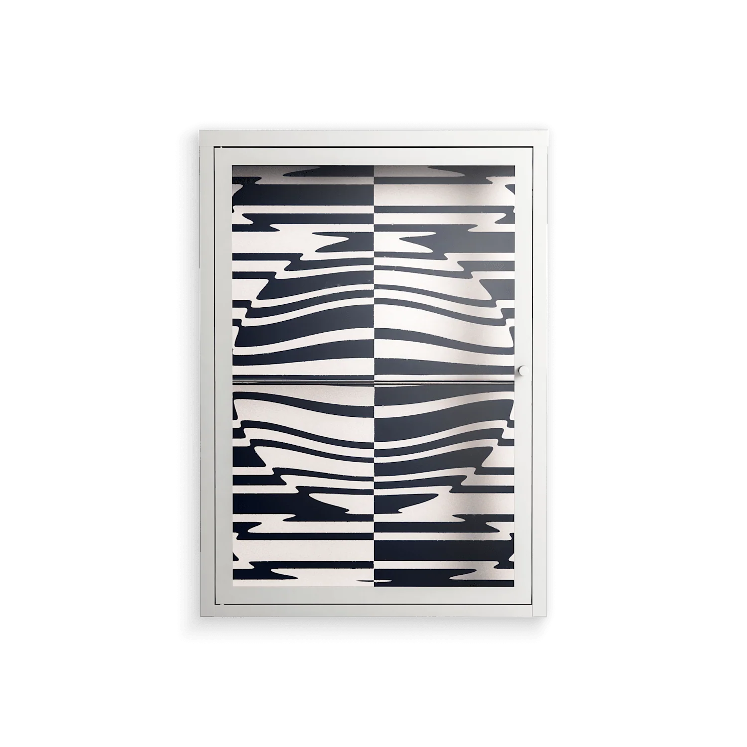 Wave Lens - Wall Cabinet - Oluwasheyi Adebayo - Chalk - Clear glass