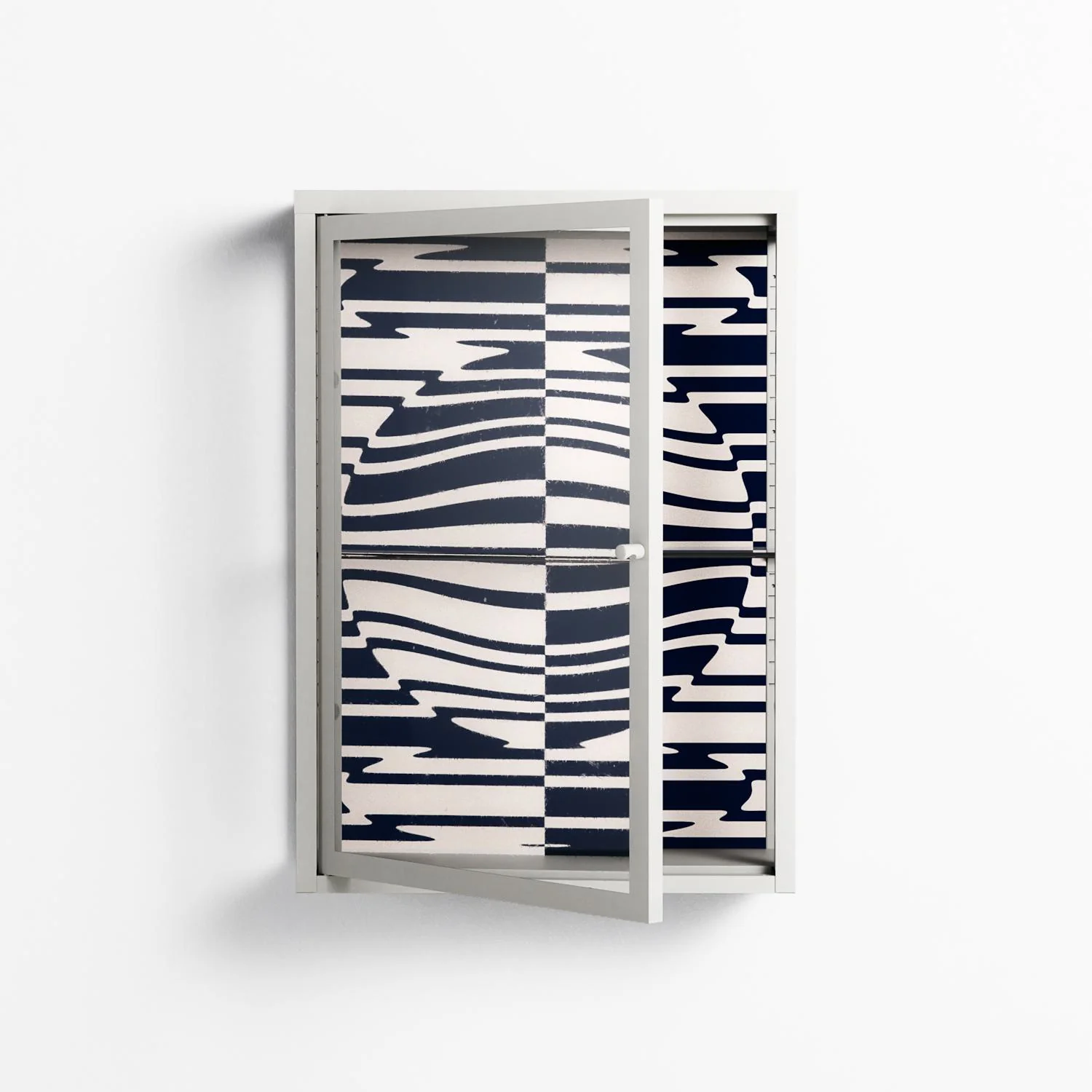 Wave Lens - Wall Cabinet - Oluwasheyi Adebayo - Chalk - Clear glass - Image 2