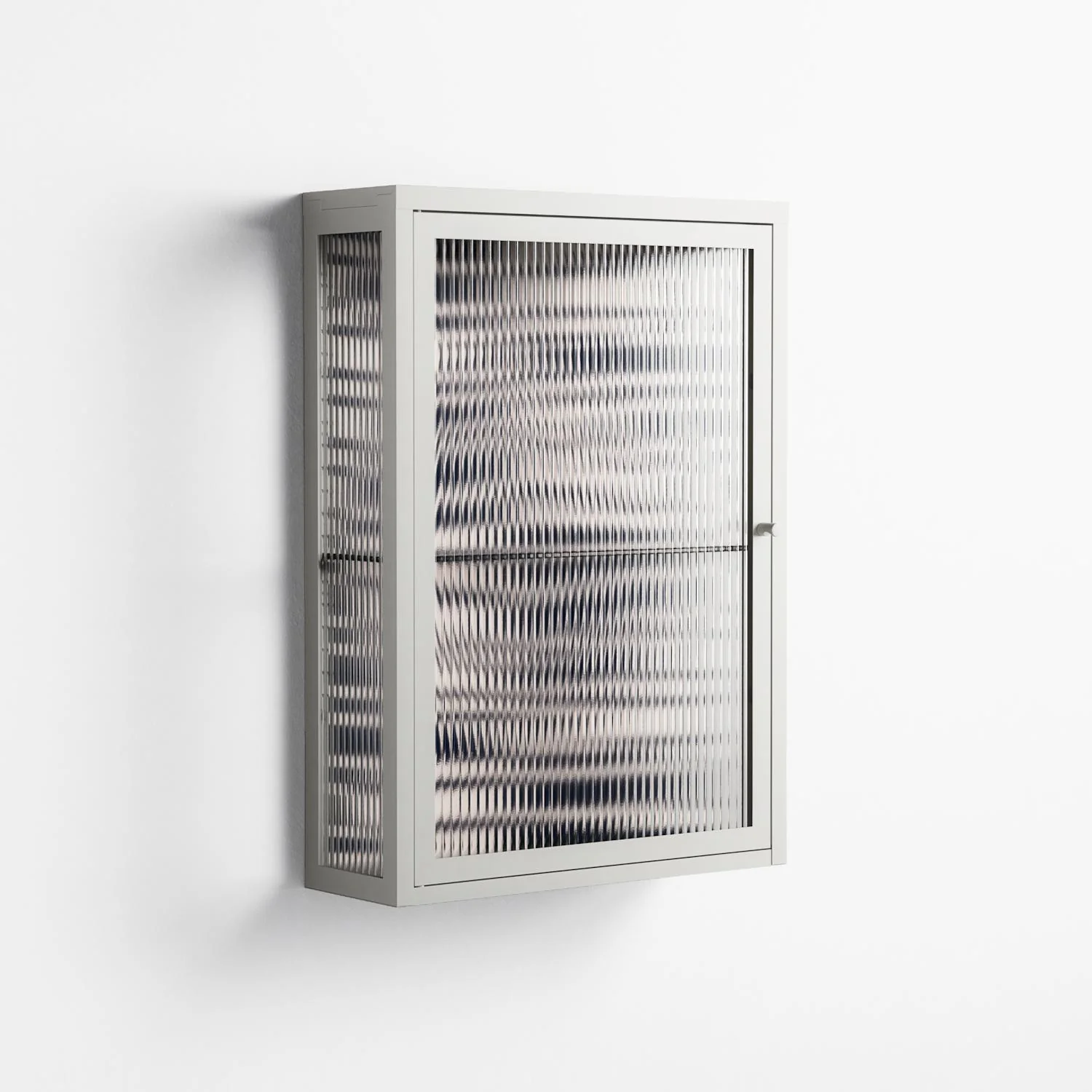 Wave Lens - Wall Cabinet - Oluwasheyi Adebayo - Chalk - Reeded glass - Image 4