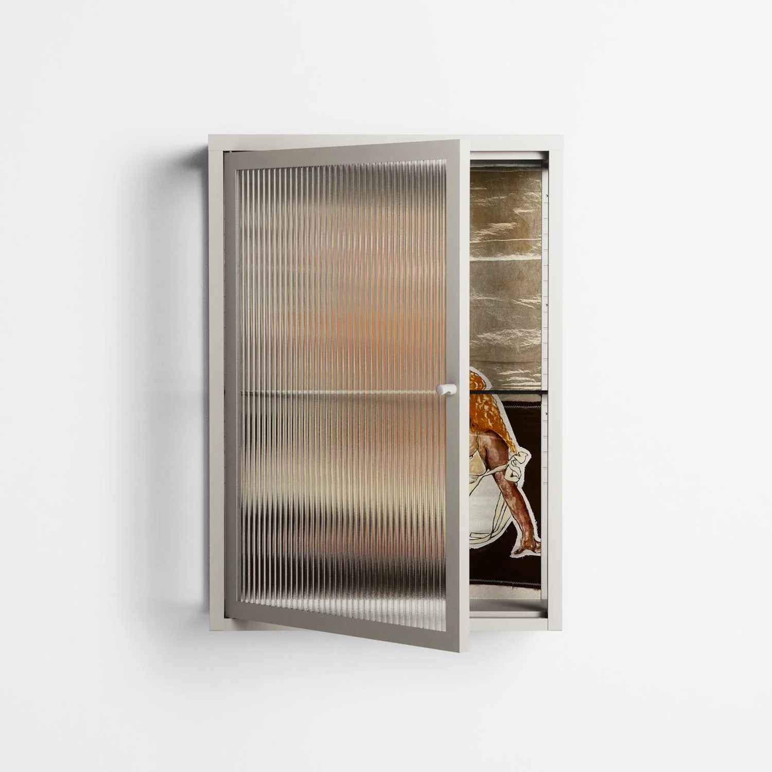 We Are Who We Are - Wall Cabinet - Sophie Goudman-Peachey - Pebble - Reeded glass - Image 2