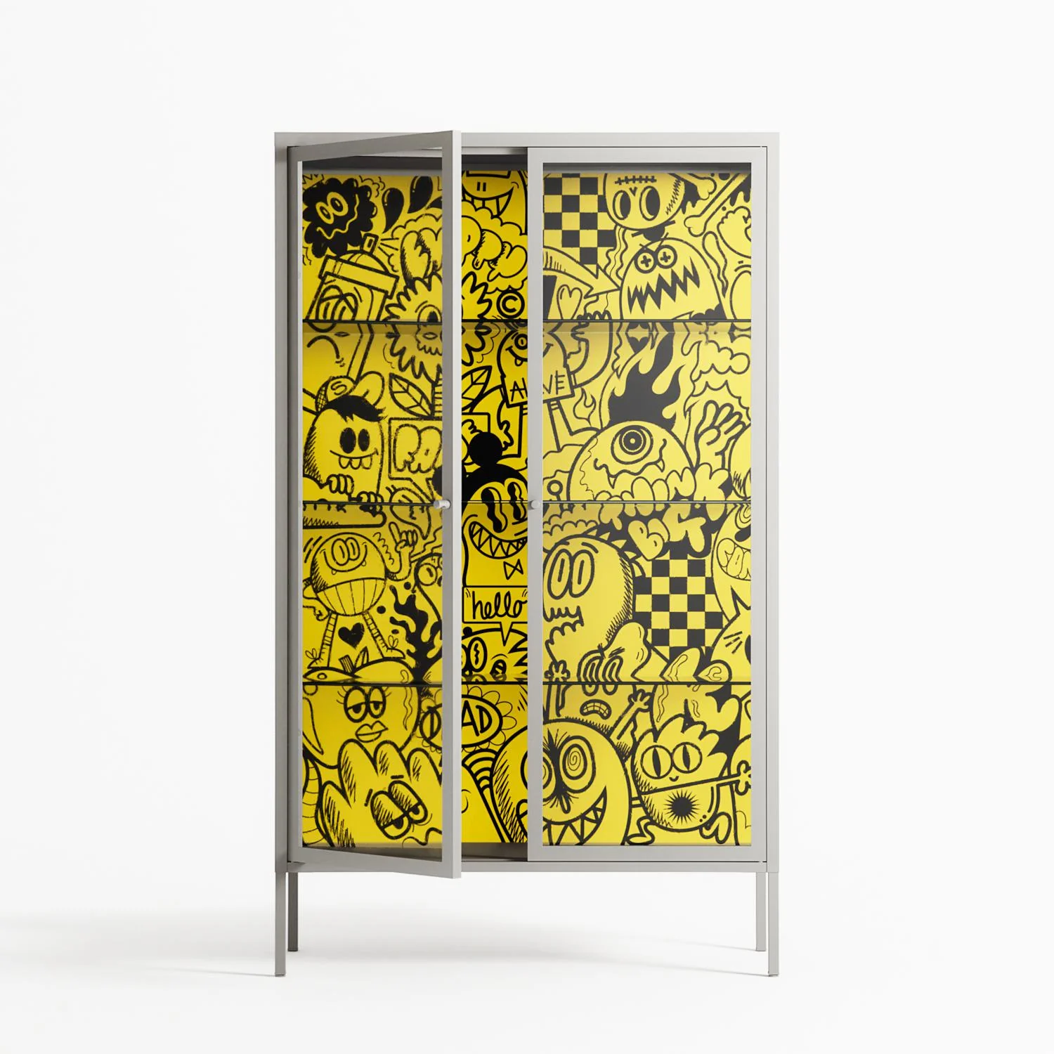 What a Mess - Cabinet - Craig Watkins - Chalk - Clear glass - Image 2