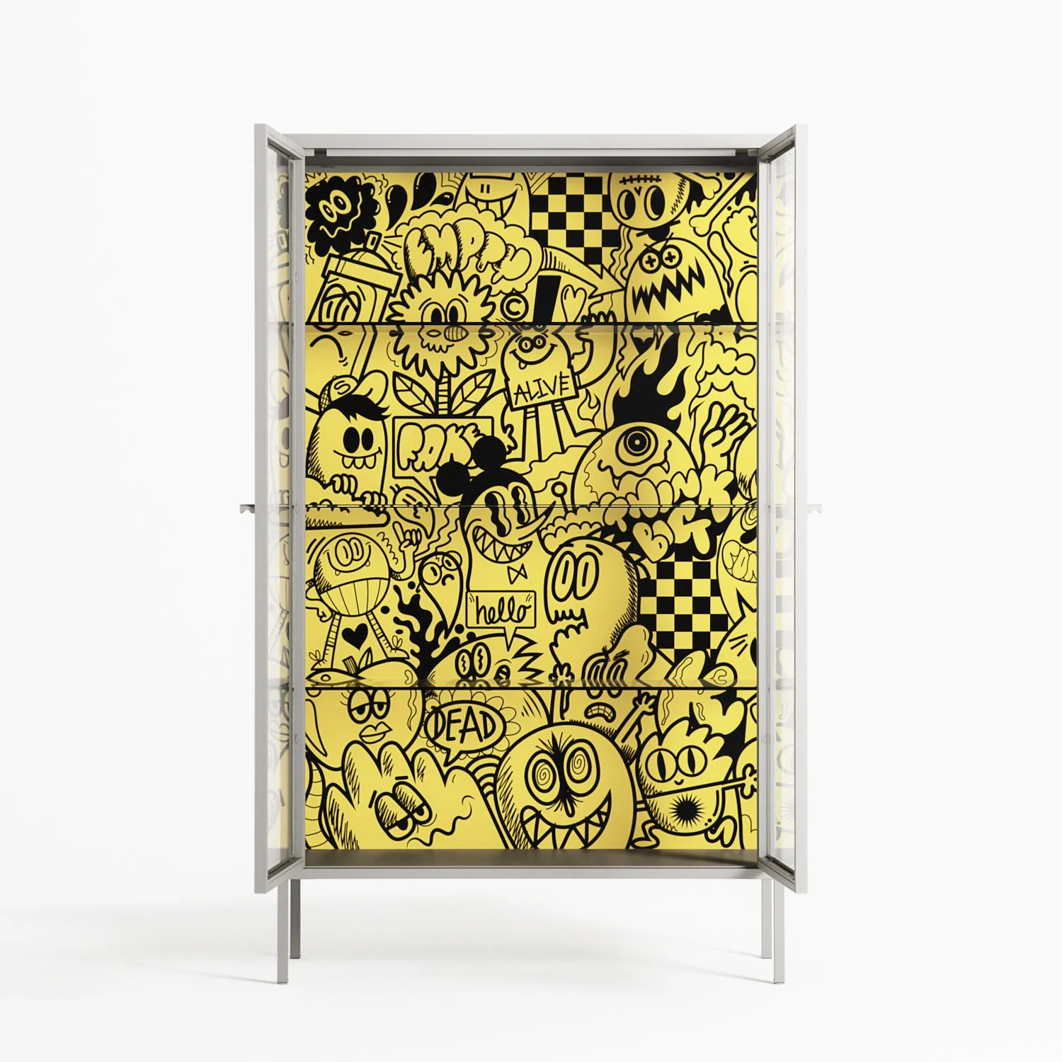 What a Mess - Cabinet - Craig Watkins - Chalk - Clear glass - Image 3
