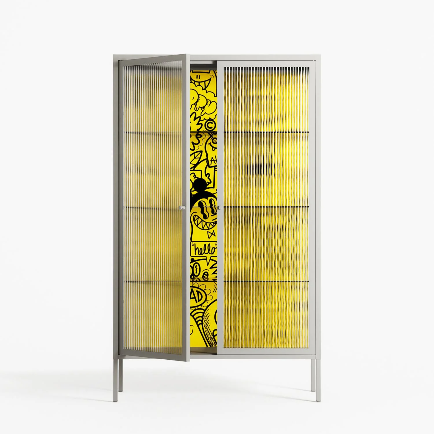 What a Mess - Cabinet - Craig Watkins - Chalk - Reeded glass - Image 2