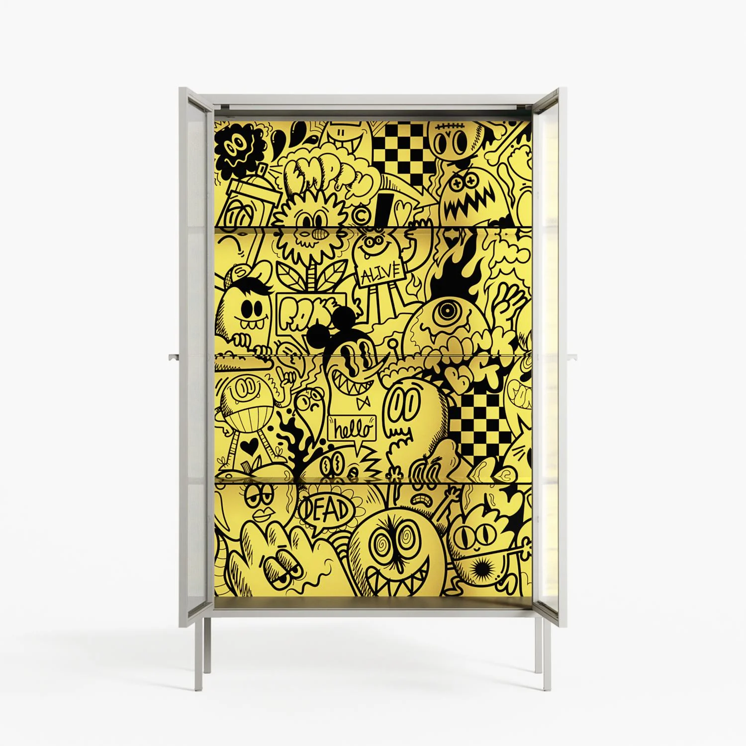 What a Mess - Cabinet - Craig Watkins - Chalk - Reeded glass - Image 3