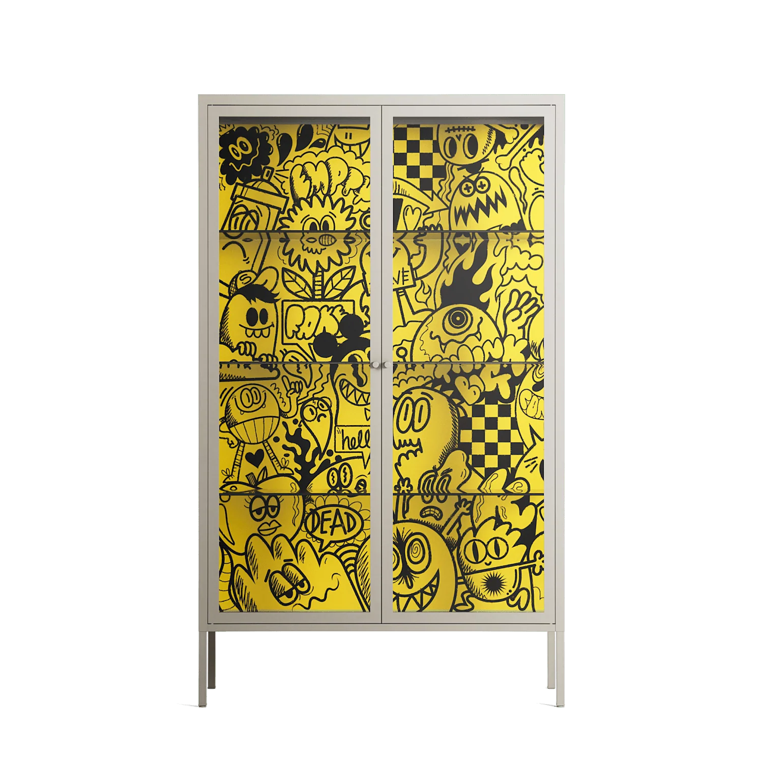 What a Mess - Cabinet - Craig Watkins - Pebble - Clear glass