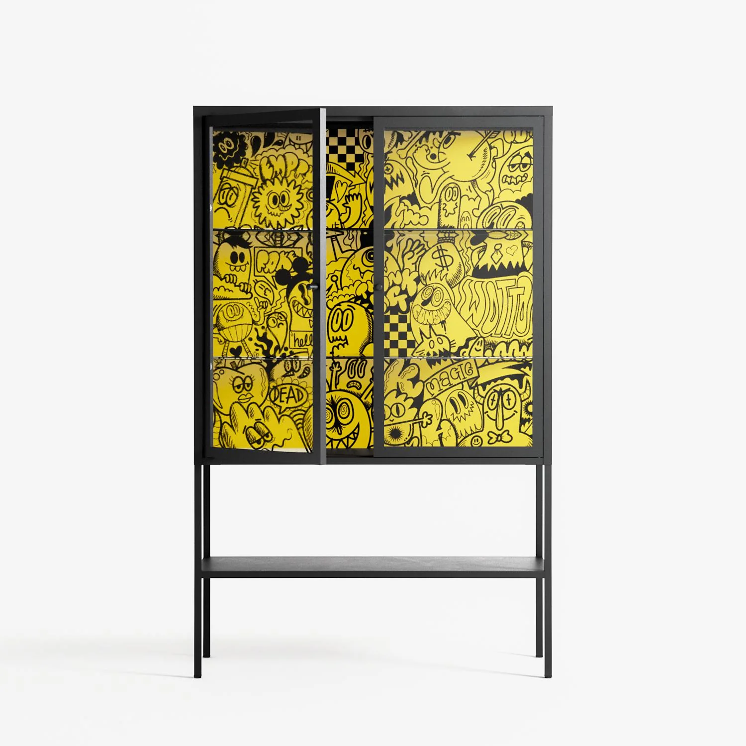 What a Mess - Loft Cabinet - Craig Watkins - Antracite - Clear glass - Image 2