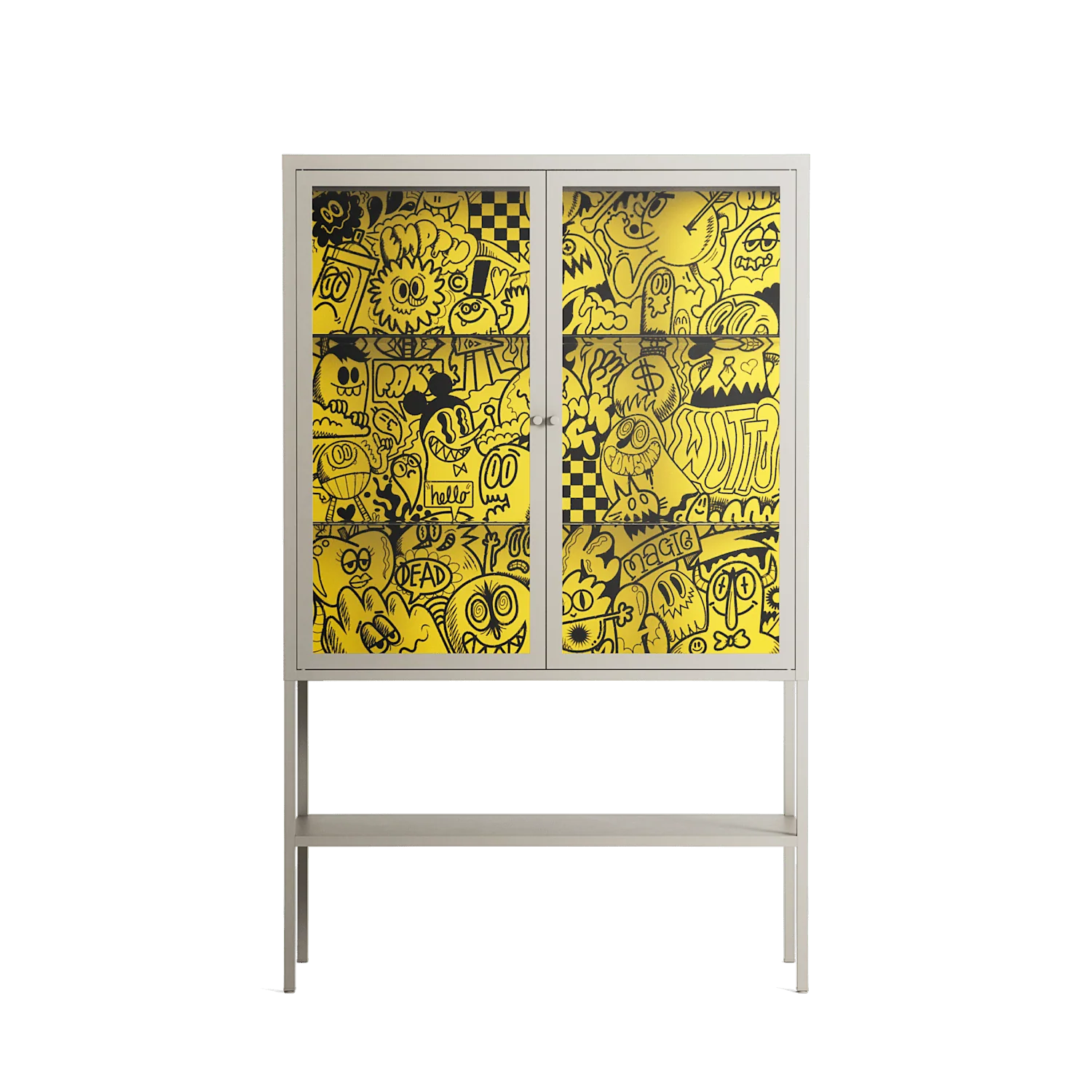 What a Mess - Loft Cabinet - Craig Watkins - Pebble - Clear glass