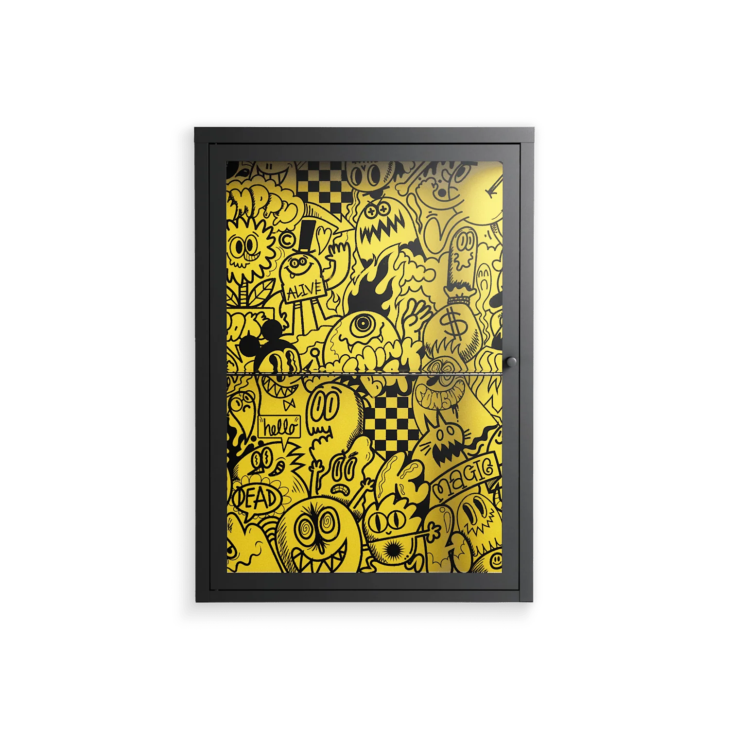 What a Mess - Wall Cabinet - Craig Watkins - Antracite - Clear glass