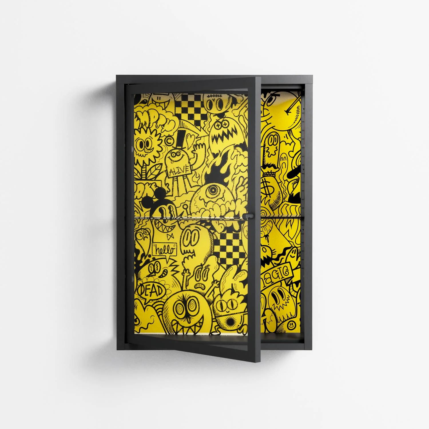 What a Mess - Wall Cabinet - Craig Watkins - Antracite - Clear glass - Image 2