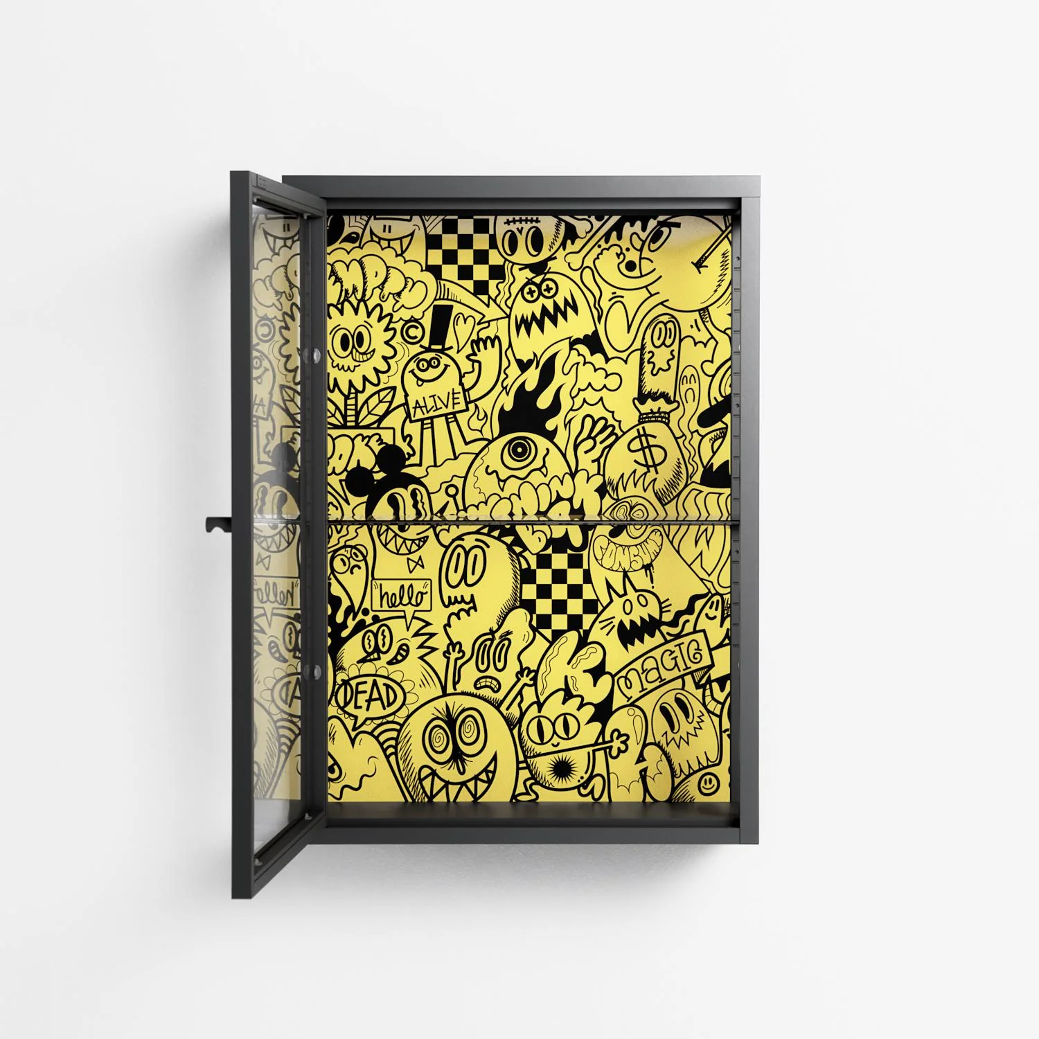 What a Mess - Wall Cabinet - Craig Watkins - Antracite - Clear glass - Image 3