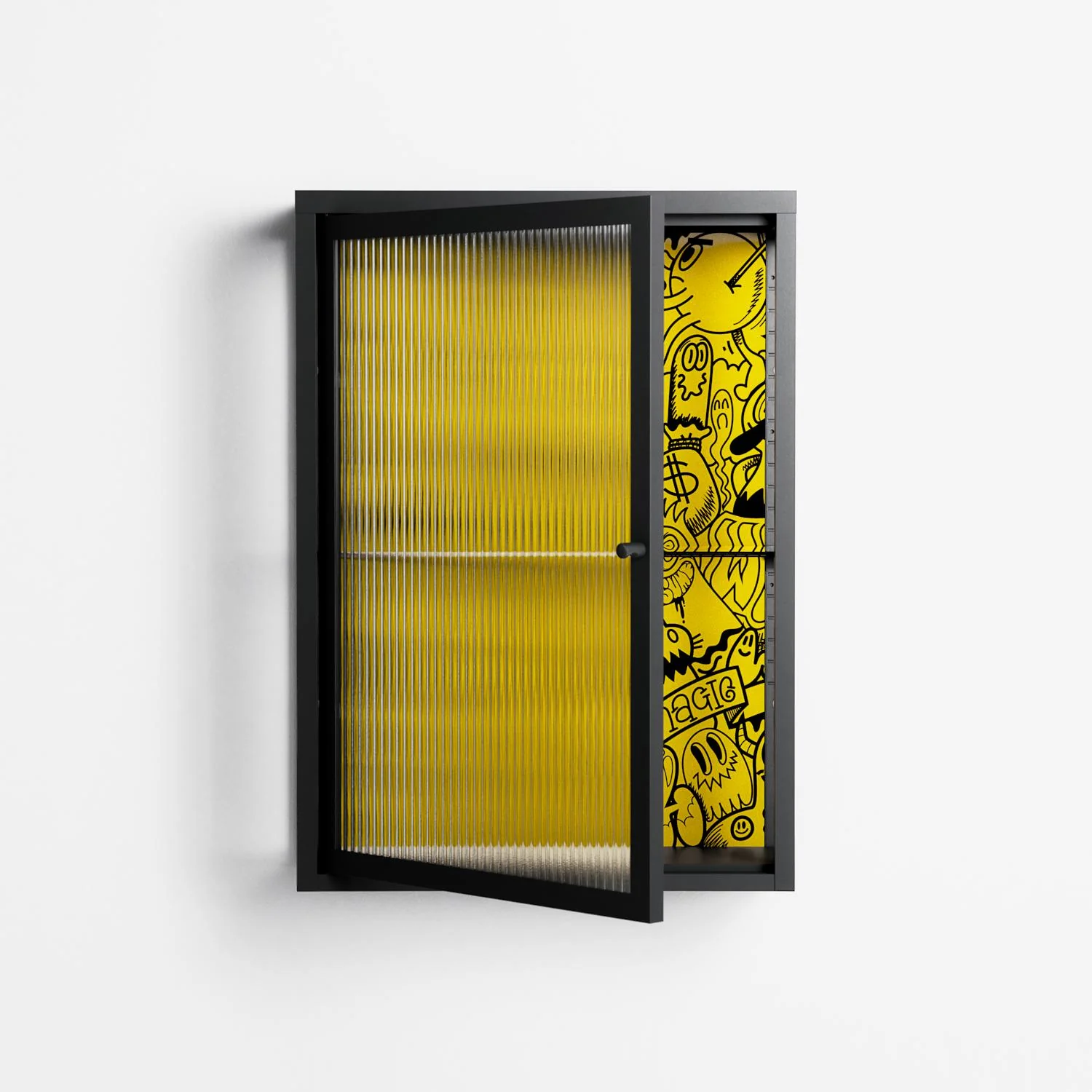 What a Mess - Wall Cabinet - Craig Watkins - Antracite - Reeded glass - Image 2