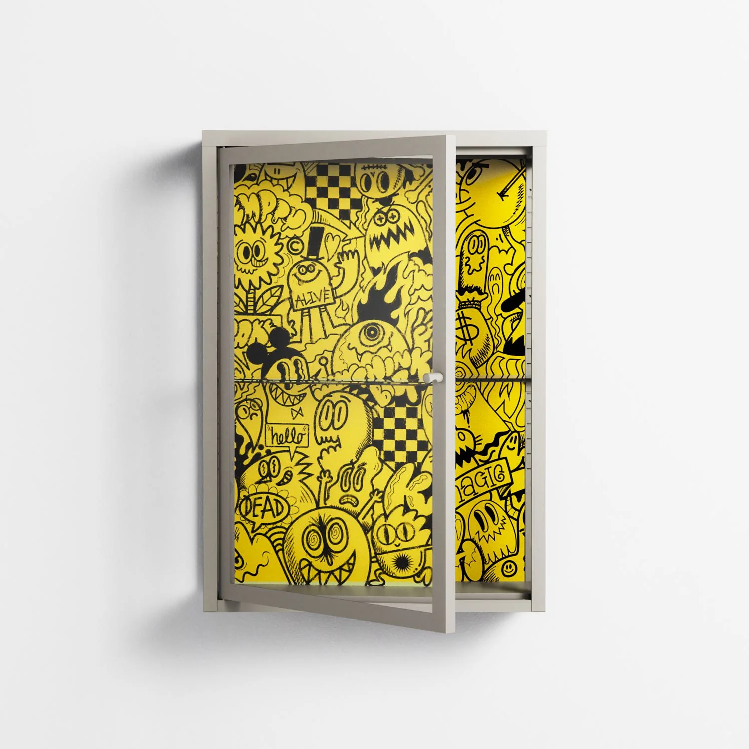 What a Mess - Wall Cabinet - Craig Watkins - Pebble - Clear glass - Image 2