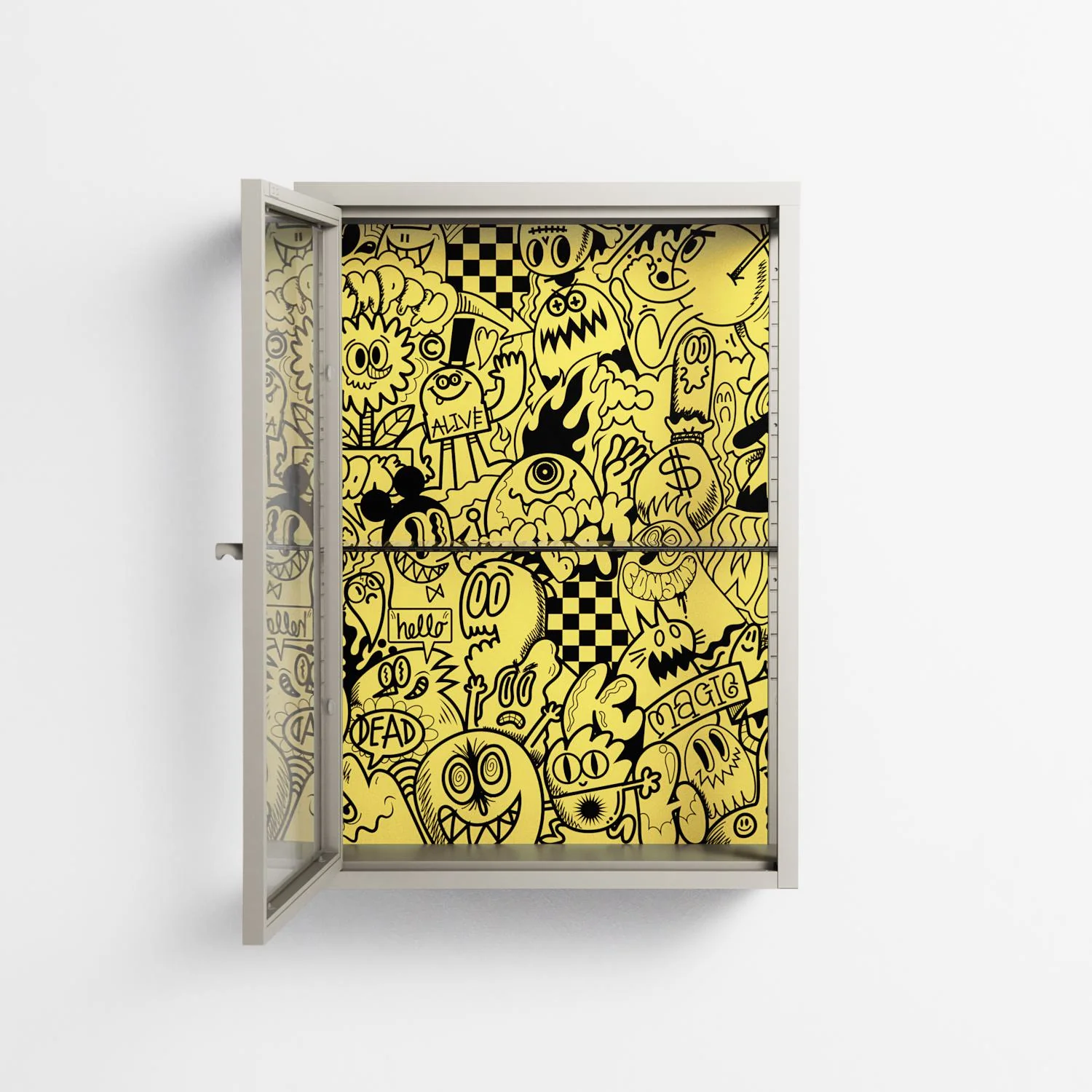 What a Mess - Wall Cabinet - Craig Watkins - Pebble - Clear glass - Image 3
