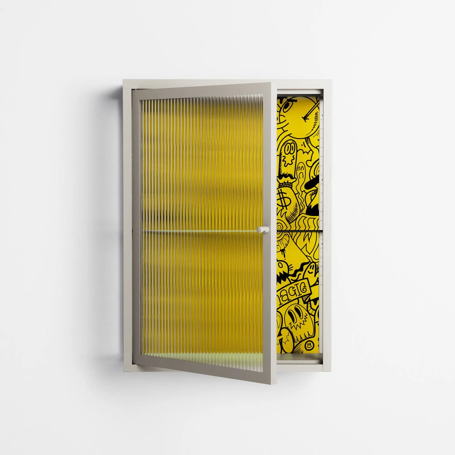 What a Mess - Wall Cabinet - Craig Watkins - Pebble - Reeded glass - Image 2