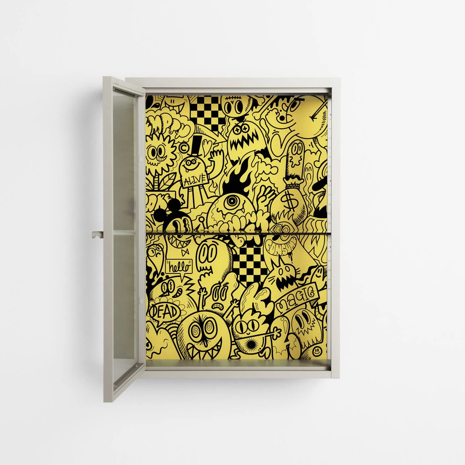 What a Mess - Wall Cabinet - Craig Watkins - Pebble - Reeded glass - Image 3