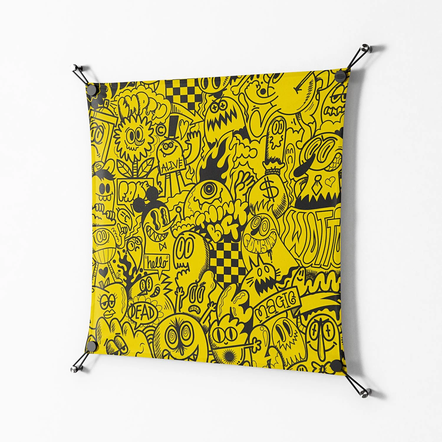 What a Mess - Work On Wall - Craig Watkins - Black - 70 x 70 cm - Image 2