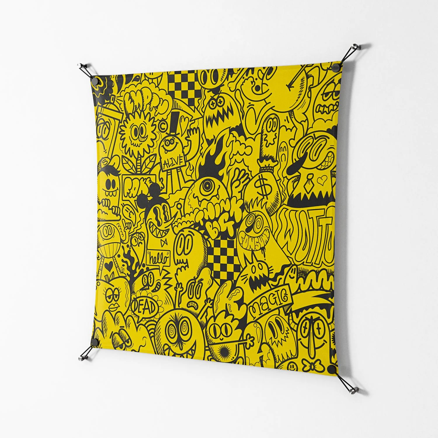 What a Mess - Work On Wall - Craig Watkins - Black - 90 x 90 cm - Image 2