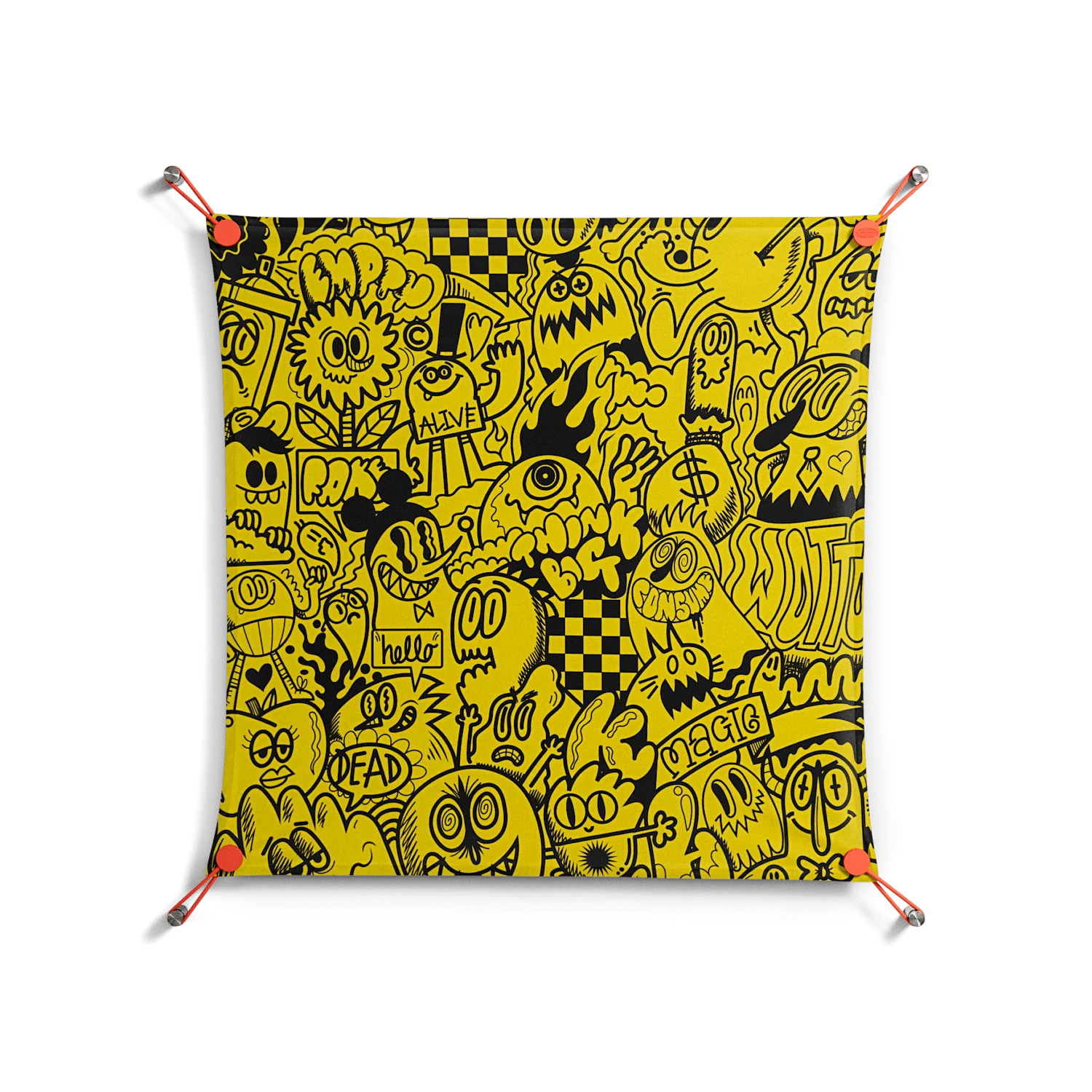 What a Mess - Work On Wall - Craig Watkins - Orange - 70 x 70 cm