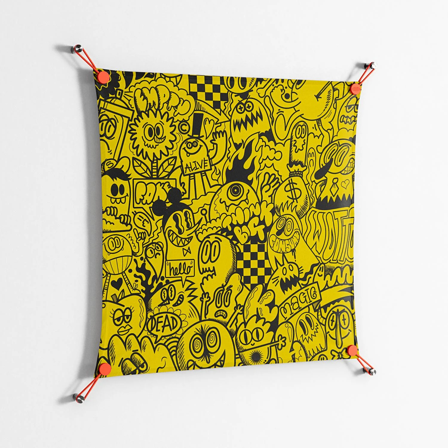 What a Mess - Work On Wall - Craig Watkins - Orange - 70 x 70 cm - Image 2