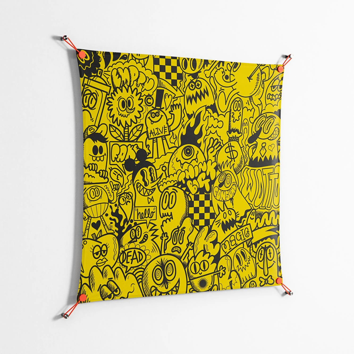 What a Mess - Work On Wall - Craig Watkins - Orange - 90 x 90 cm - Image 2