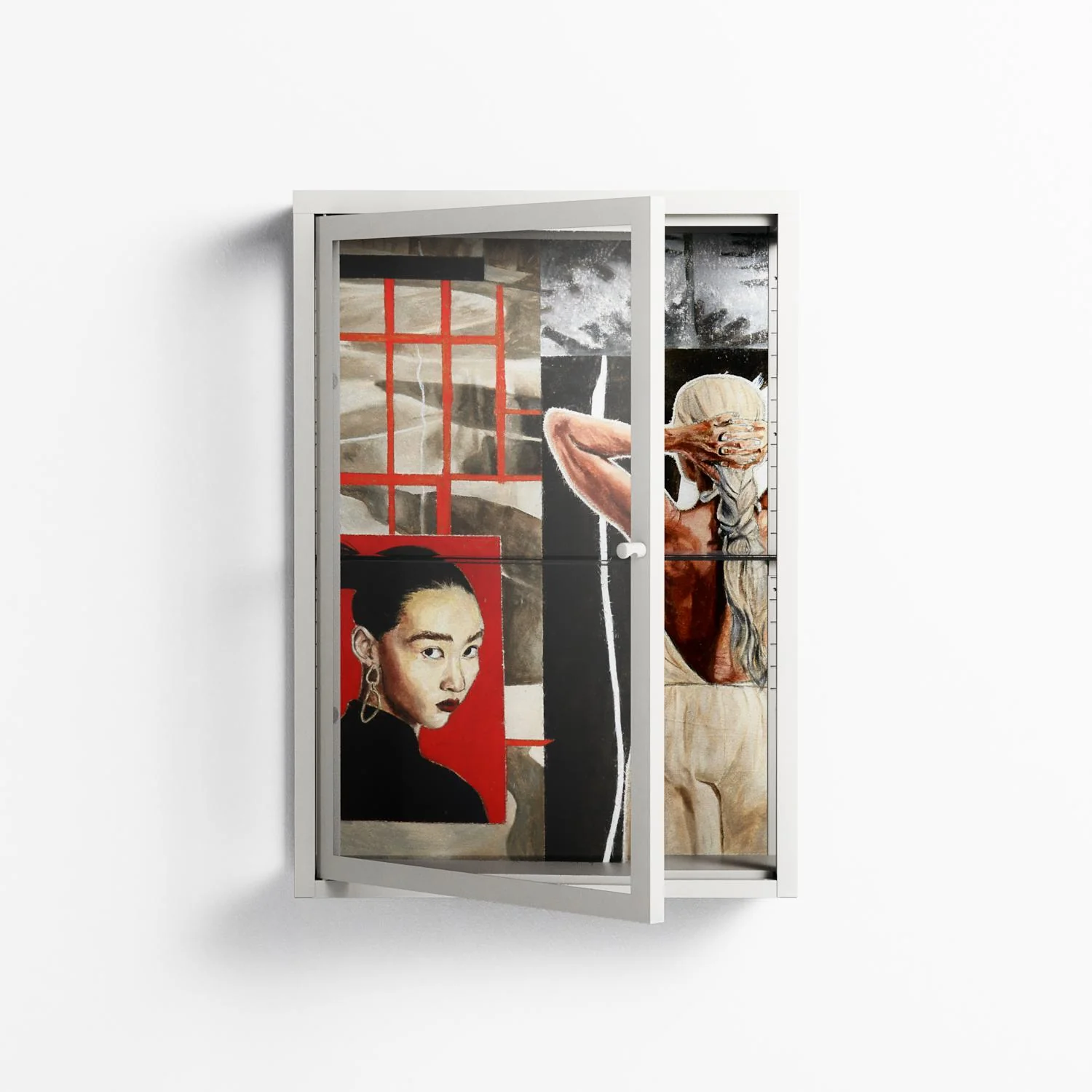 Where We Belong - Wall Cabinet - Sophie Goudman-Peachey - Chalk - Clear glass - Image 2