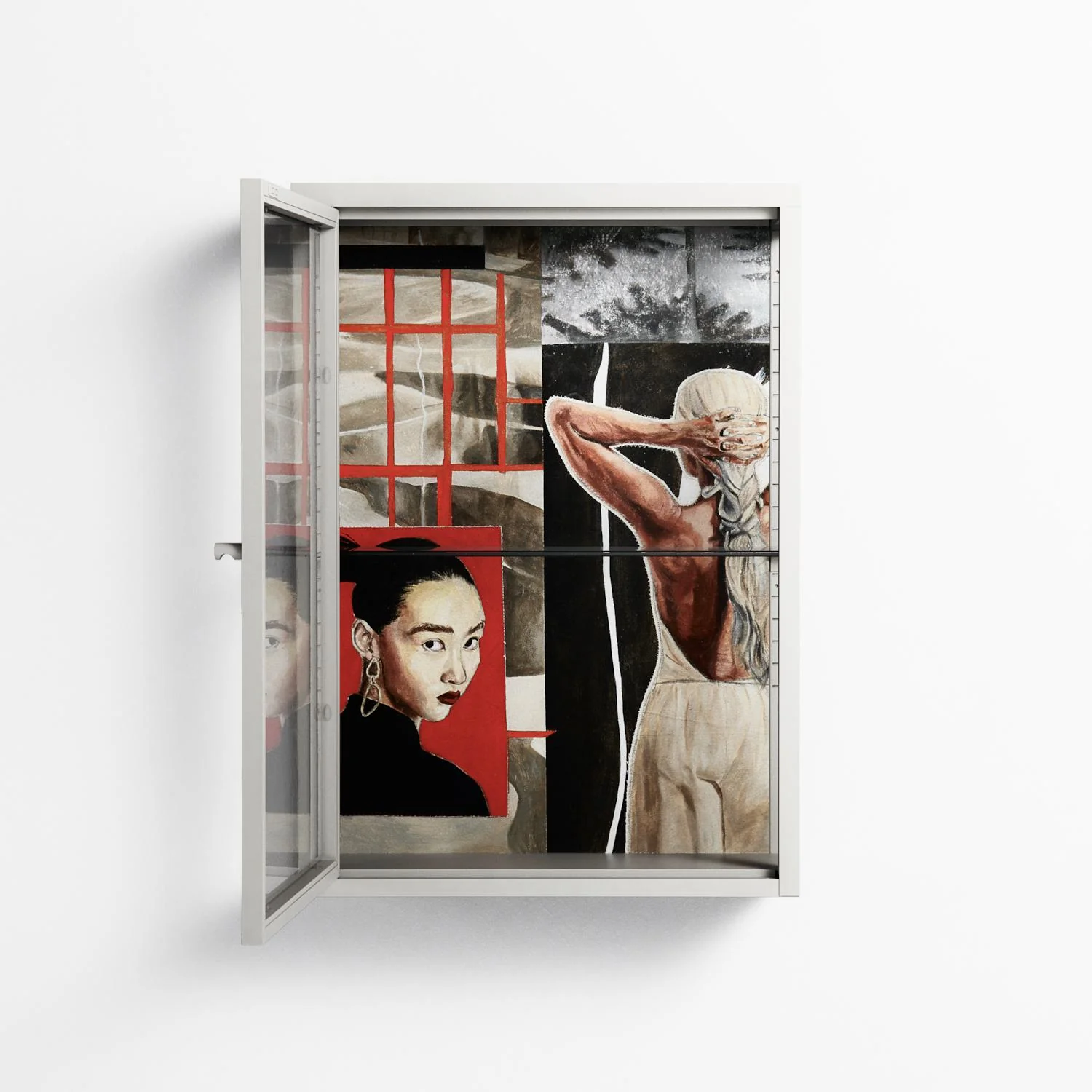Where We Belong - Wall Cabinet - Sophie Goudman-Peachey - Chalk - Clear glass - Image 3