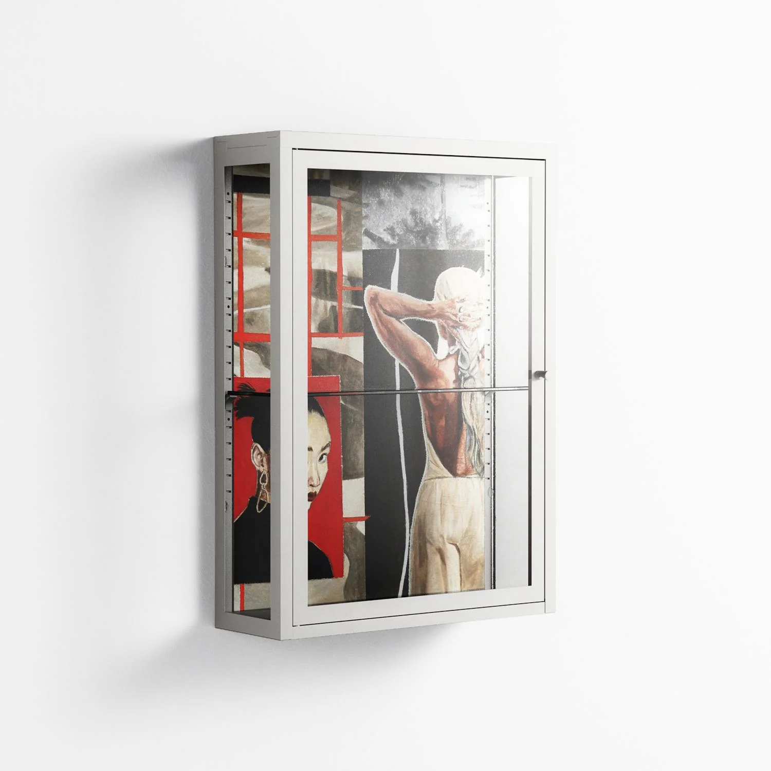 Where We Belong - Wall Cabinet - Sophie Goudman-Peachey - Chalk - Clear glass - Image 4