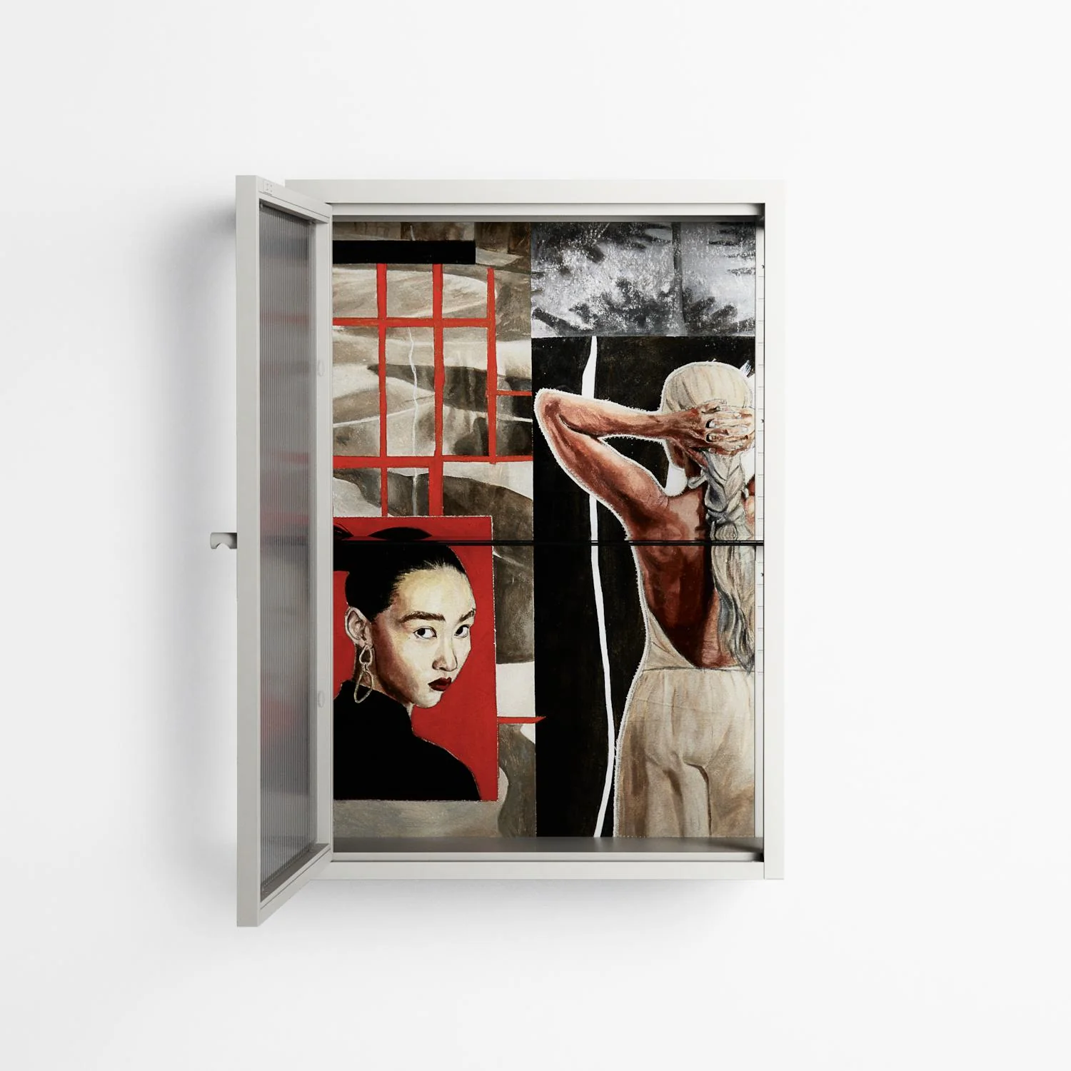 Where We Belong - Wall Cabinet - Sophie Goudman-Peachey - Chalk - Reeded glass - Image 3