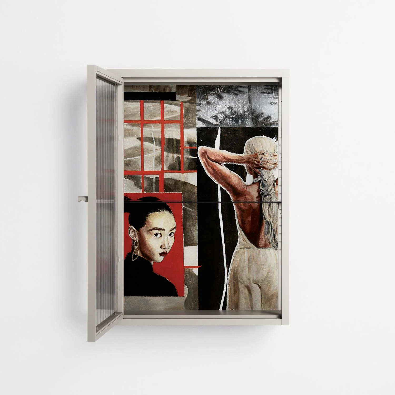 Where We Belong - Wall Cabinet - Sophie Goudman-Peachey - Pebble - Reeded glass - Image 3